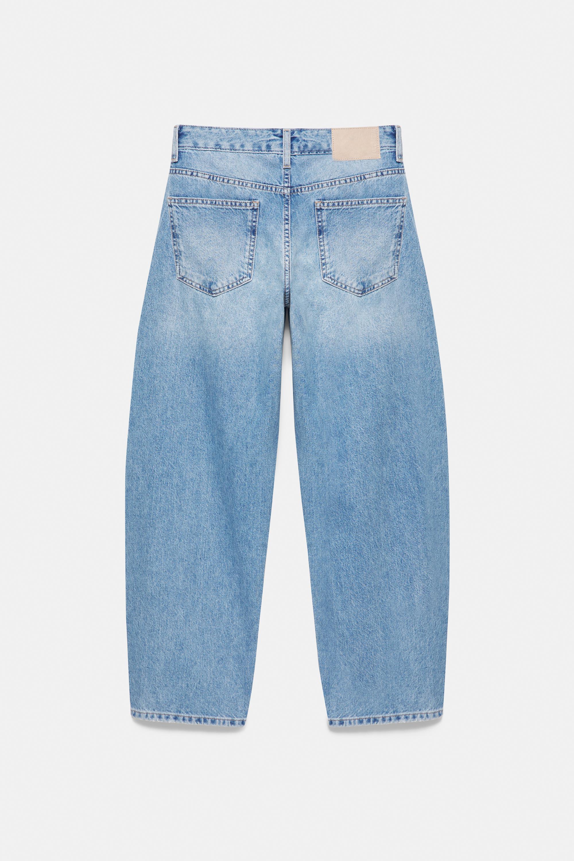 Low-rise barrel jeans — Medium blue