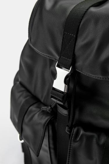 Multi-pocket suede backpack — Black 6