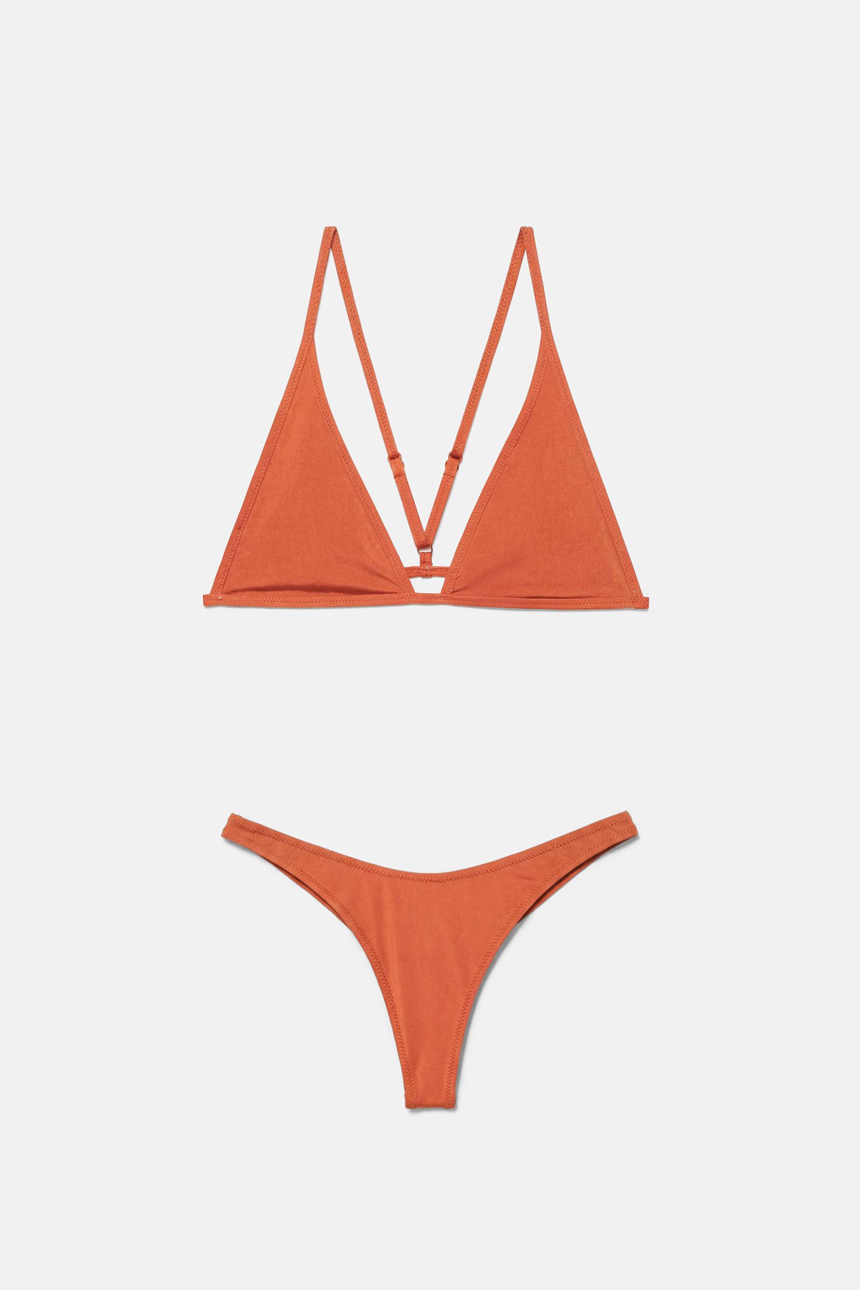 Adjustable strap bikini top — Russet