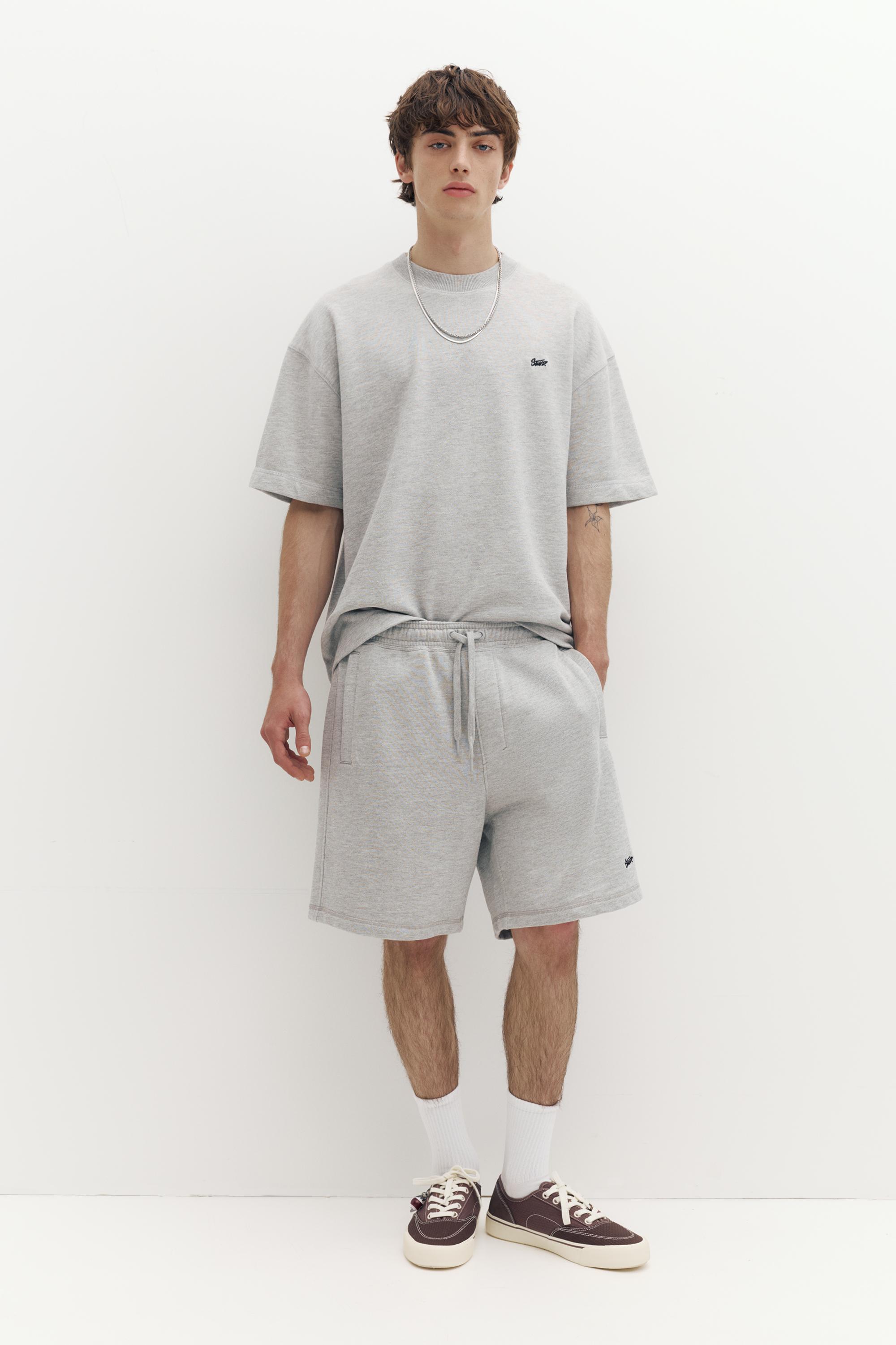 STWD jogger Bermuda shorts — Grey marl