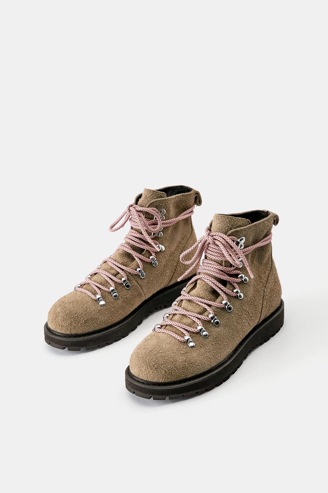 Leather trekking ankle boots — Brown