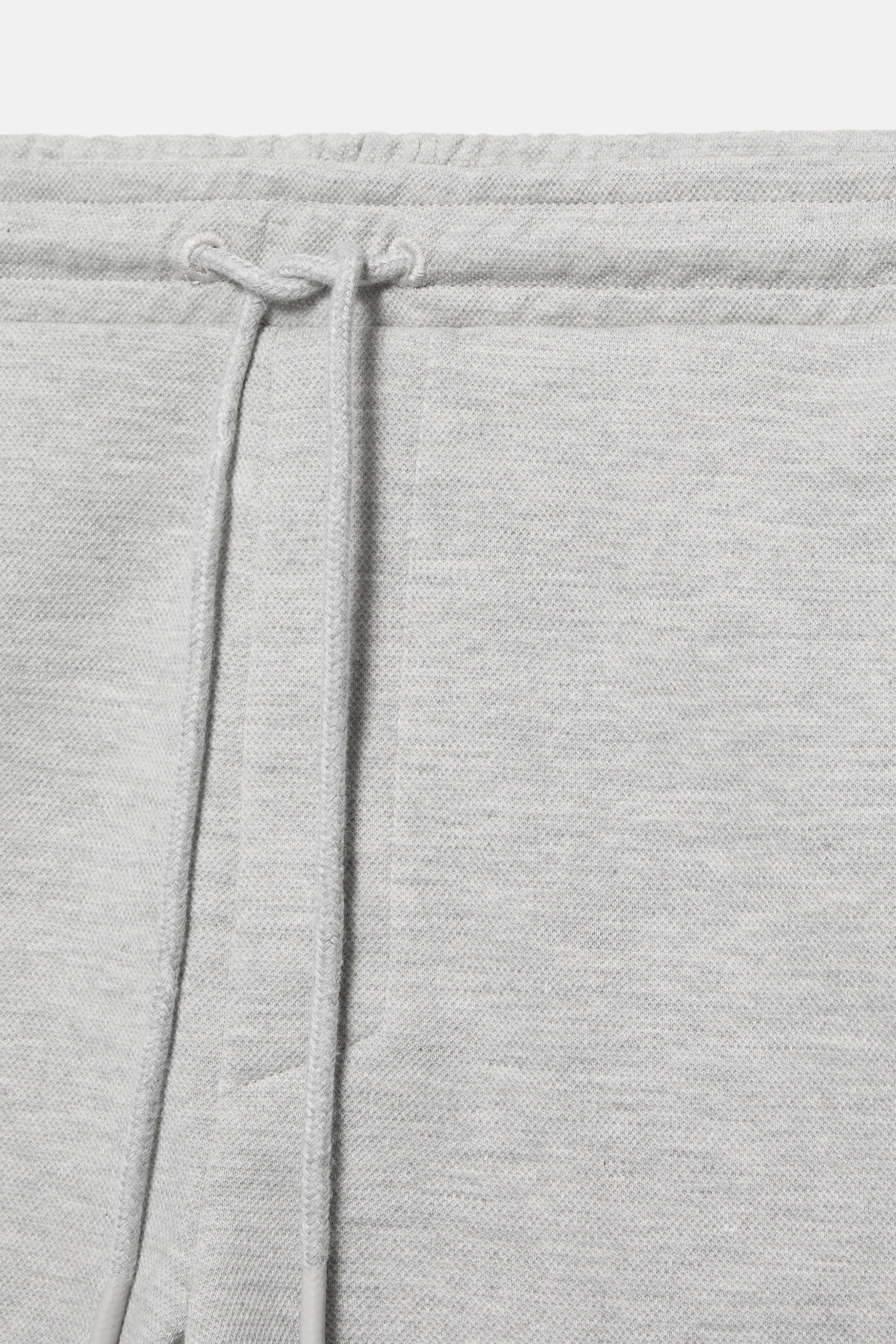 Piqué jogger Bermuda shorts — Grey marl