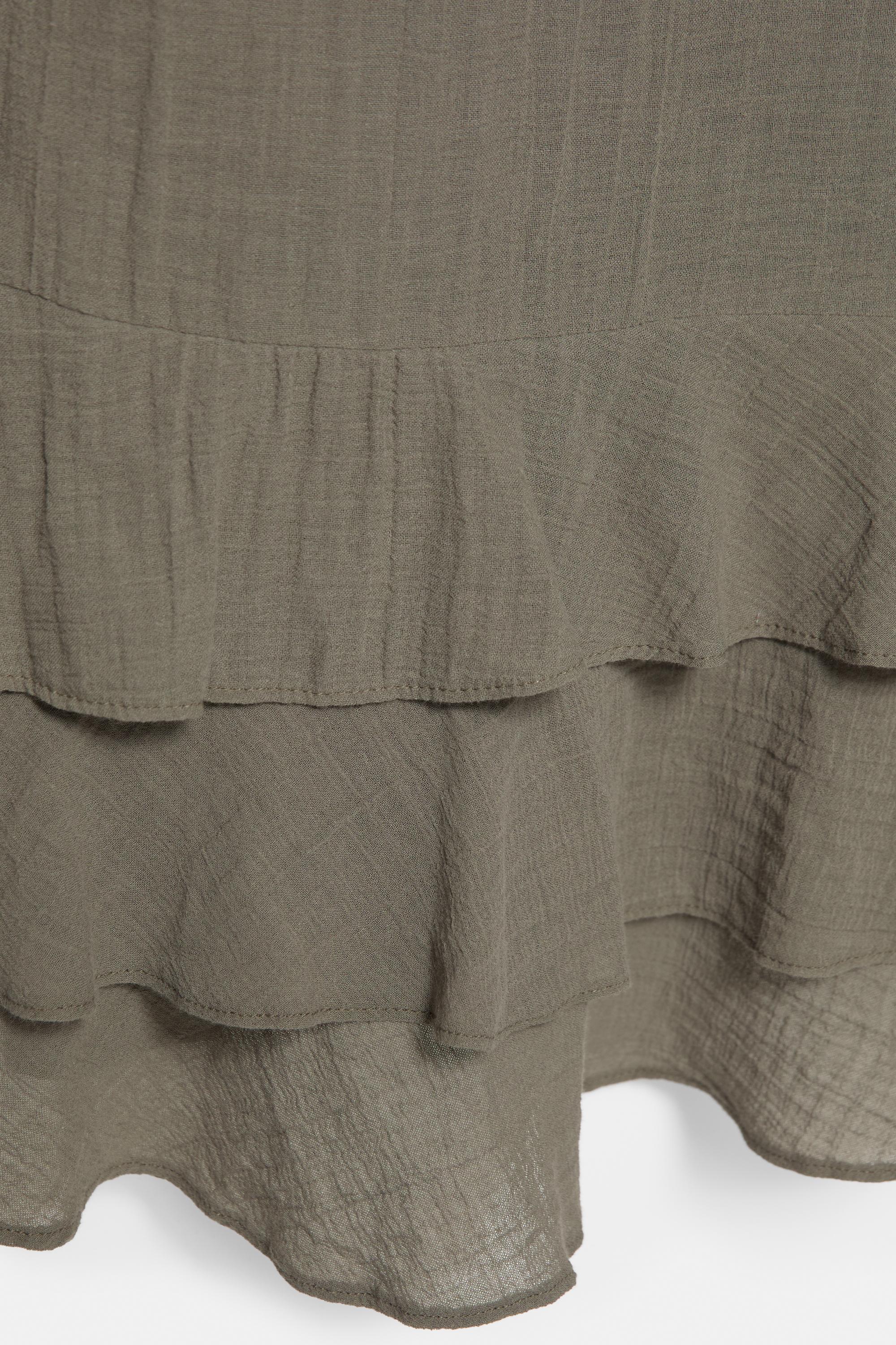 Short strappy button dress — Khaki