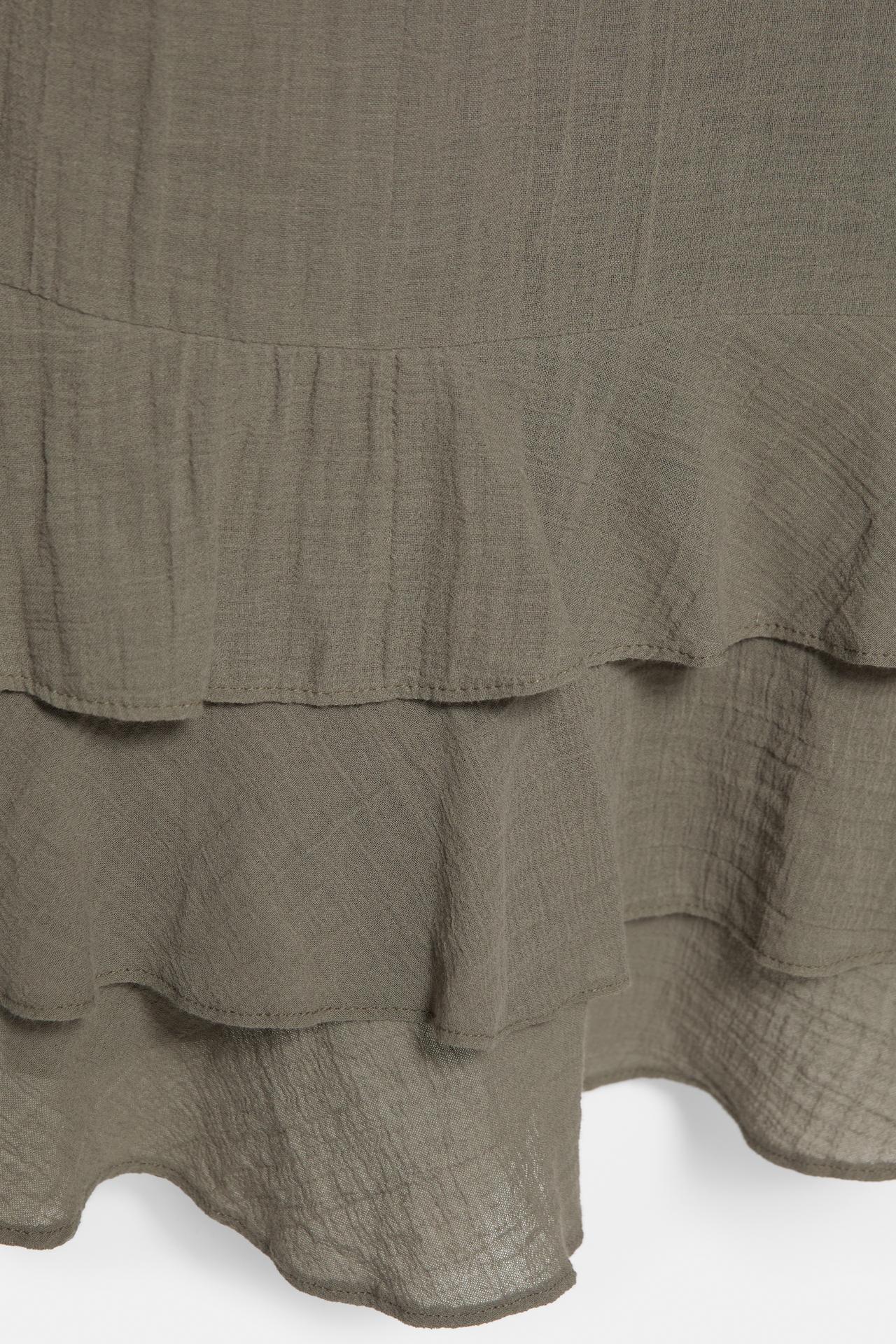 Short strappy button dress — Khaki