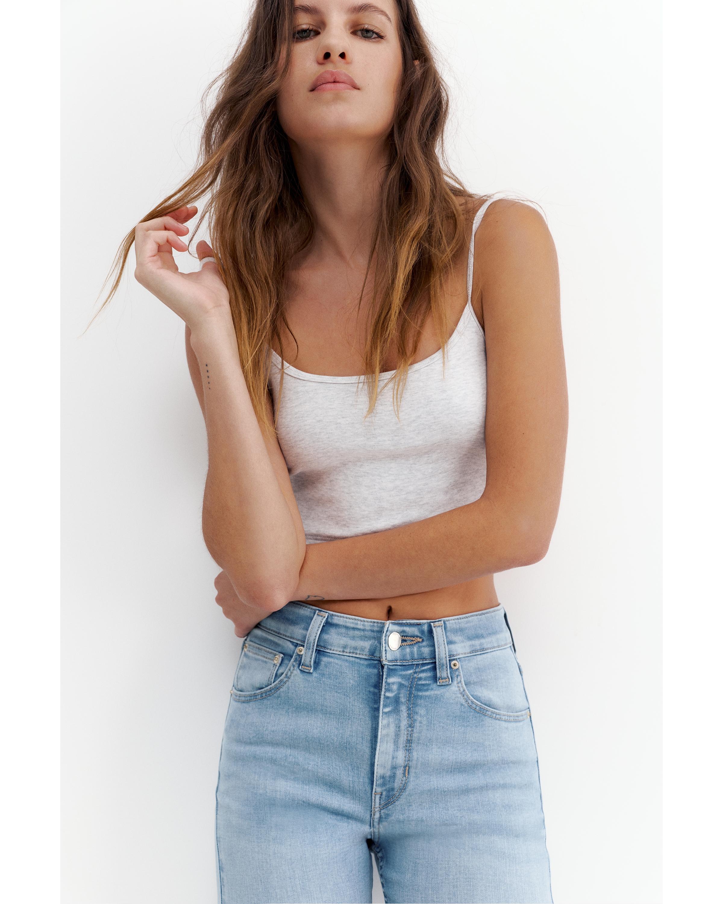 High-waist skinny jeans — Sky blue