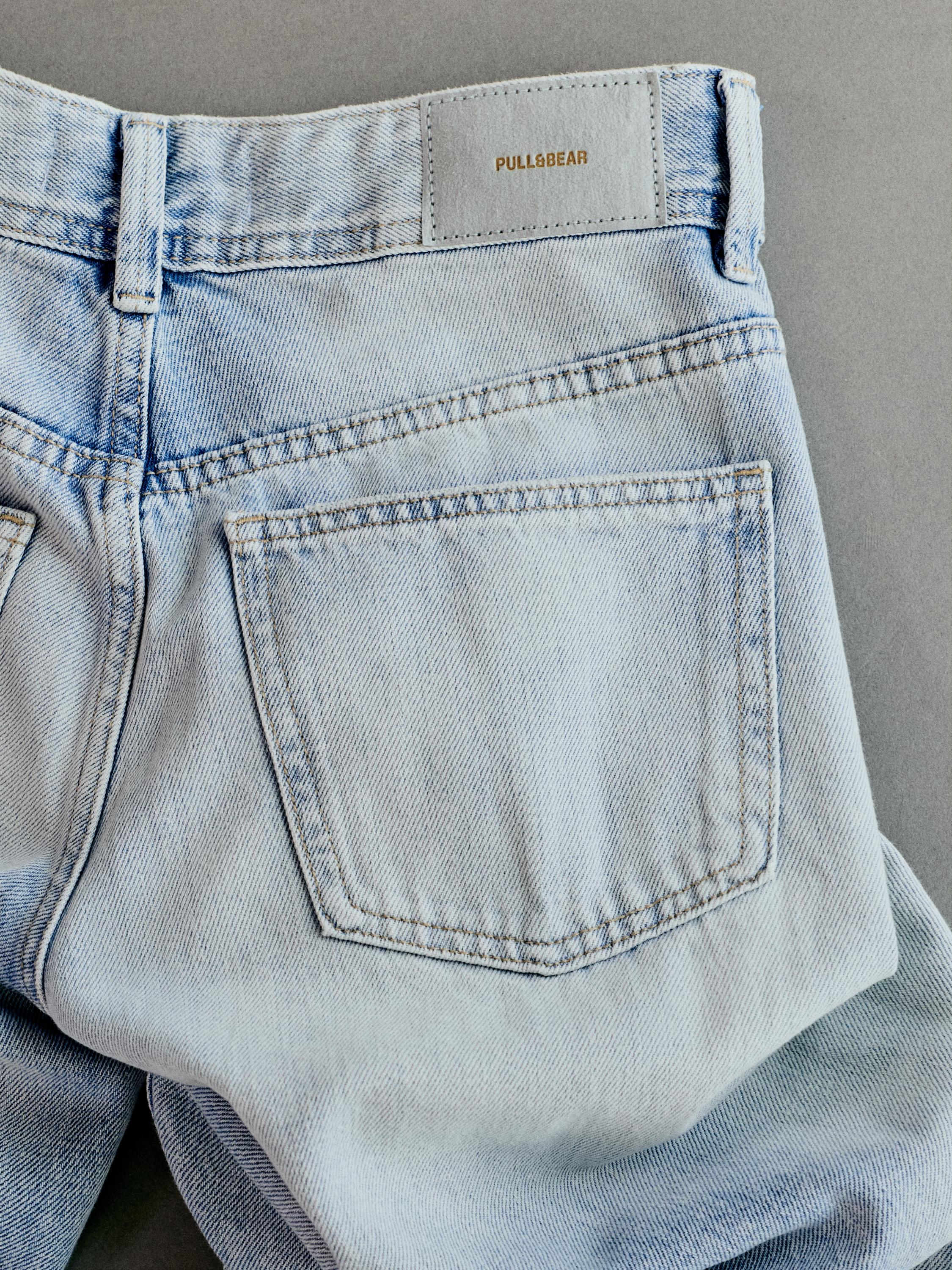 Low-rise straight-leg jeans — Sky blue