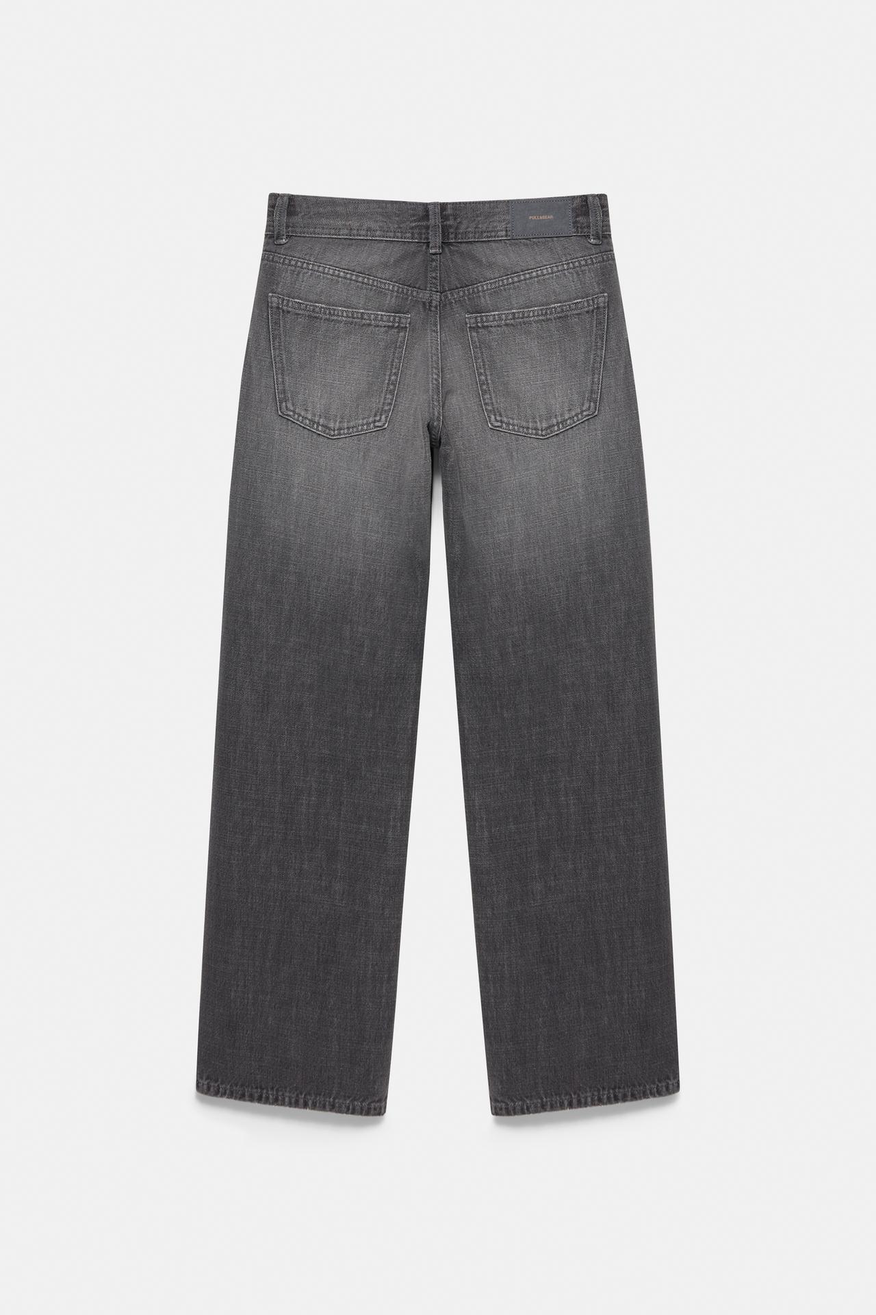 Low-rise straight-leg jeans — Grey