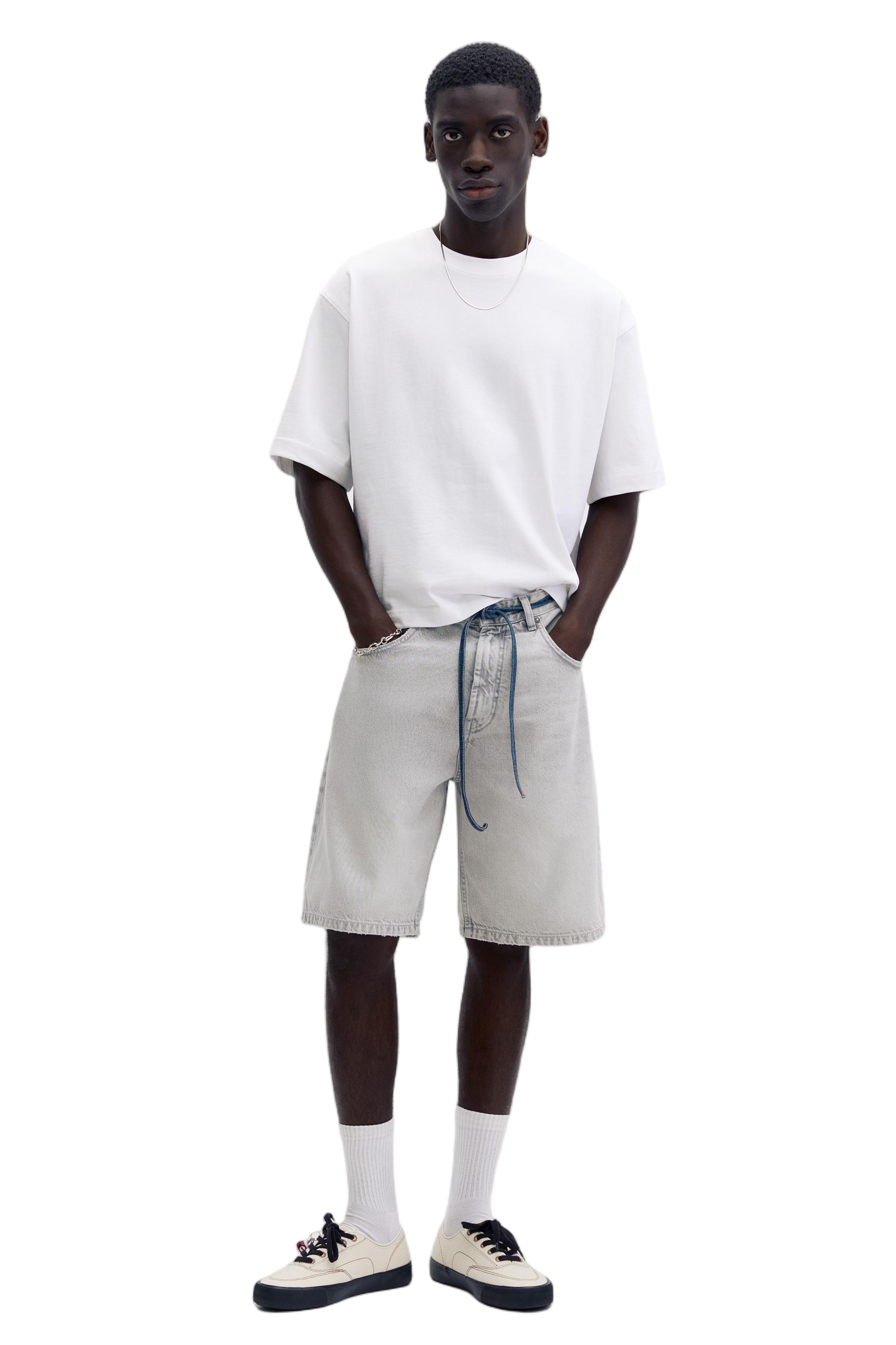 Cropped short sleeve T-shirt — Off white