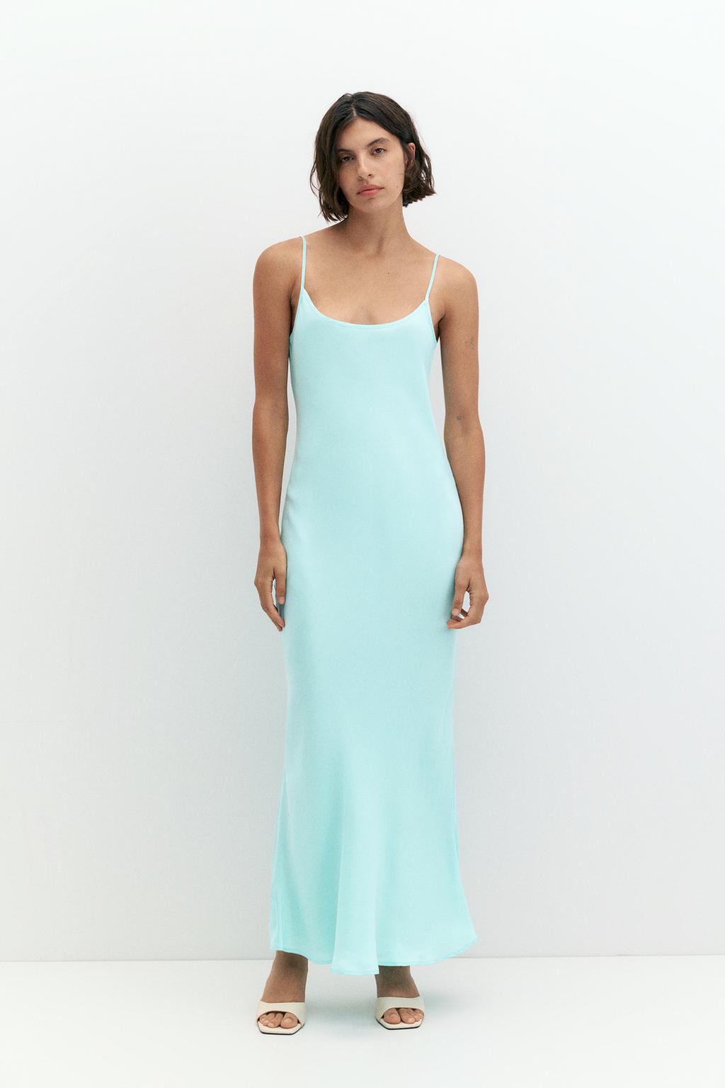 Pull&Bear Satin midi paltar