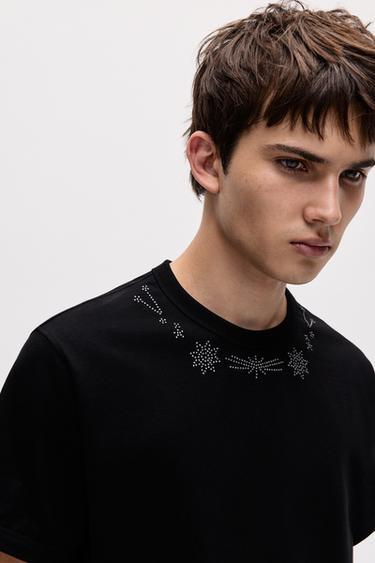 Oscar Ouyang stud T-shirt — Black 3