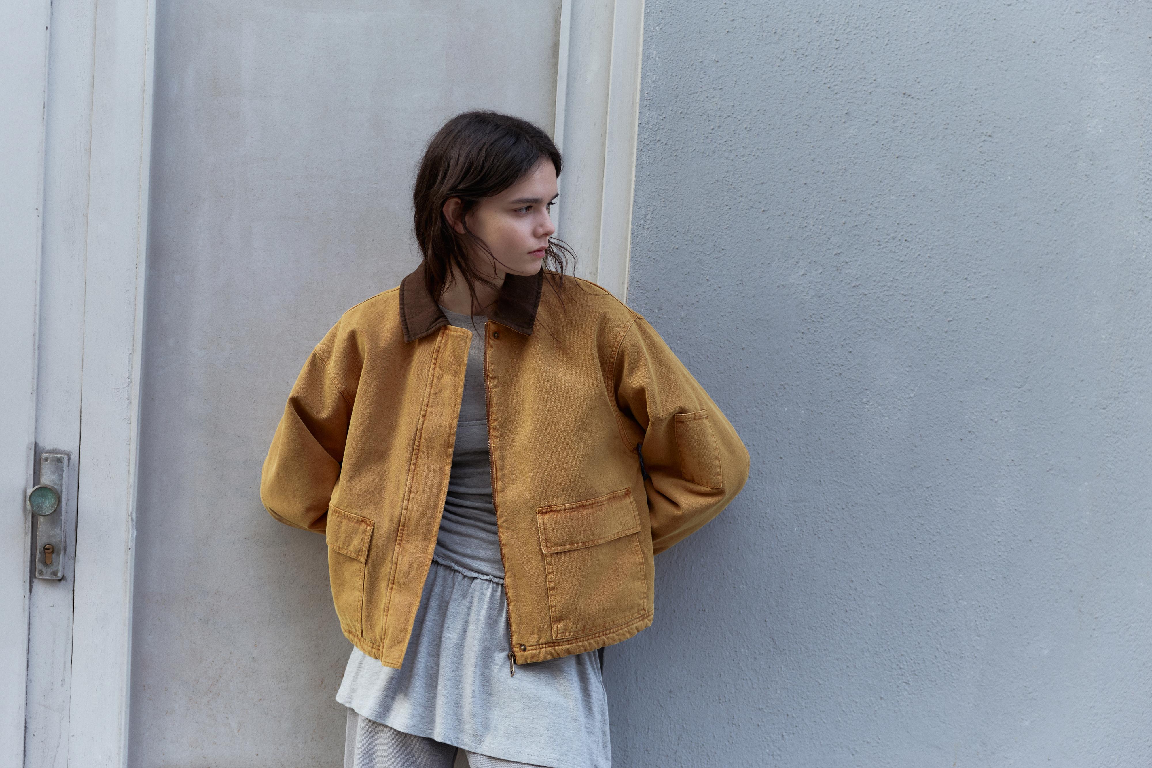 Combined collar jacket — Ocher