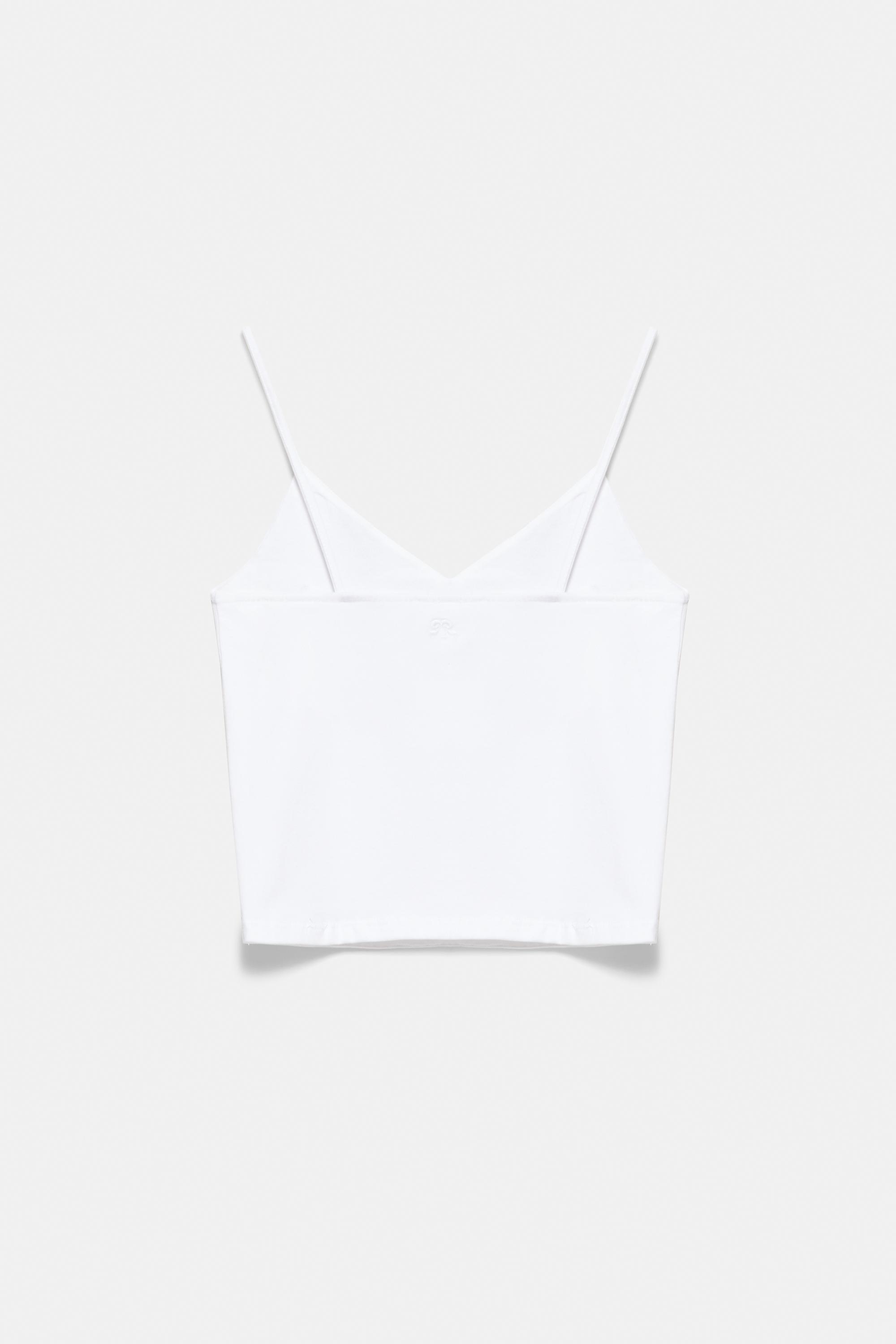 Number graphic strappy top — Ice