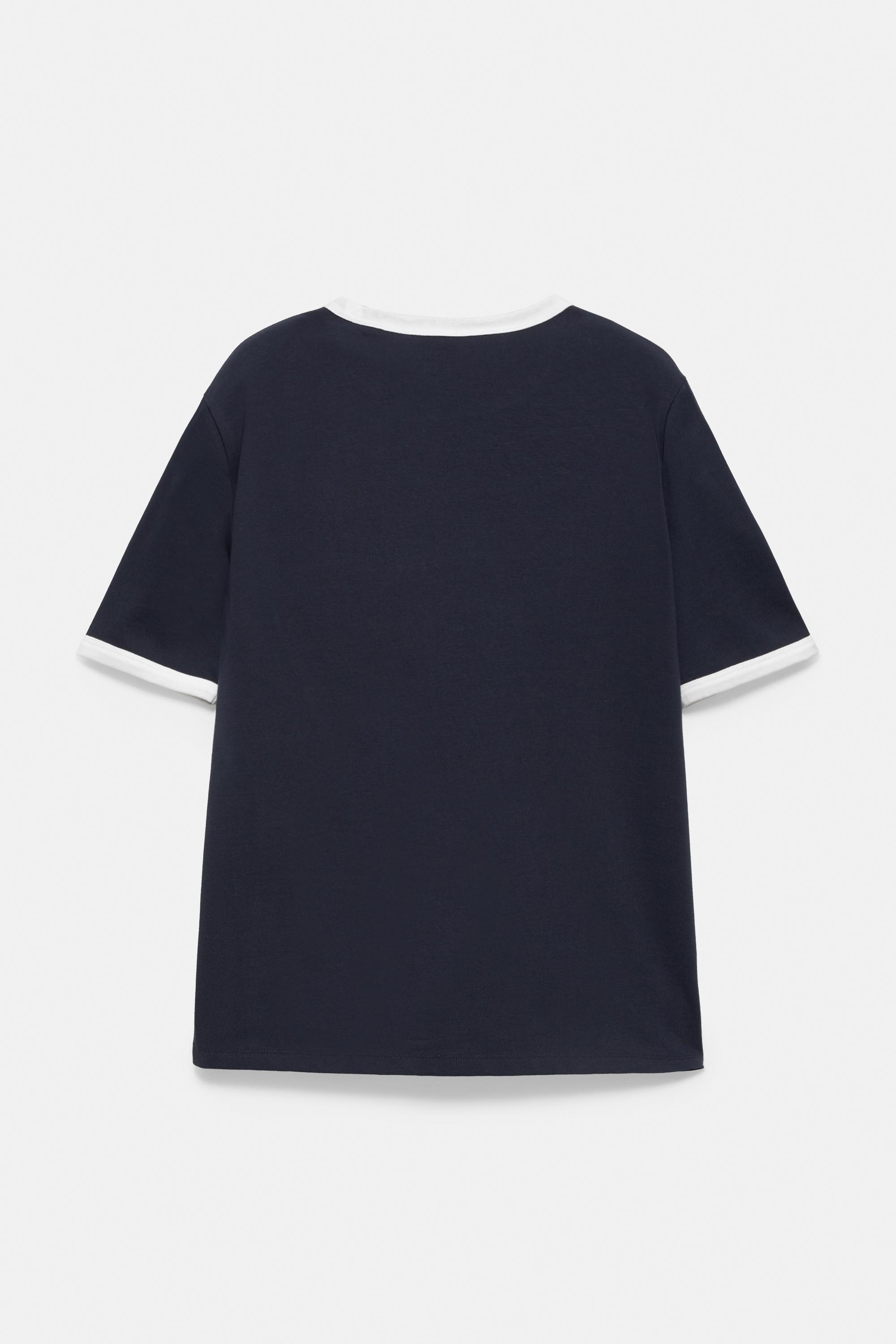 Kontrast ribana tişört - Görsel 4