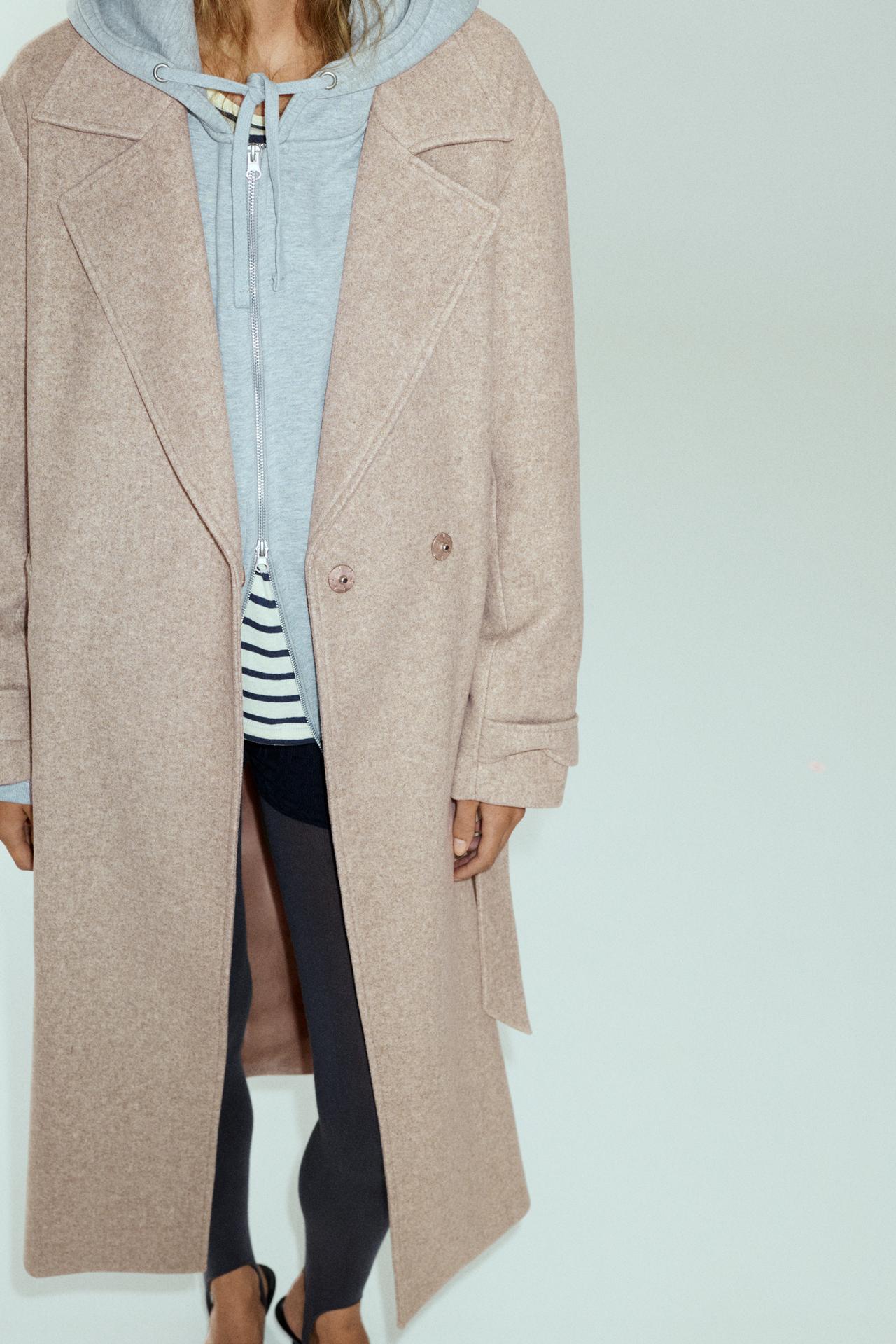 Long belted coat — Mole brown