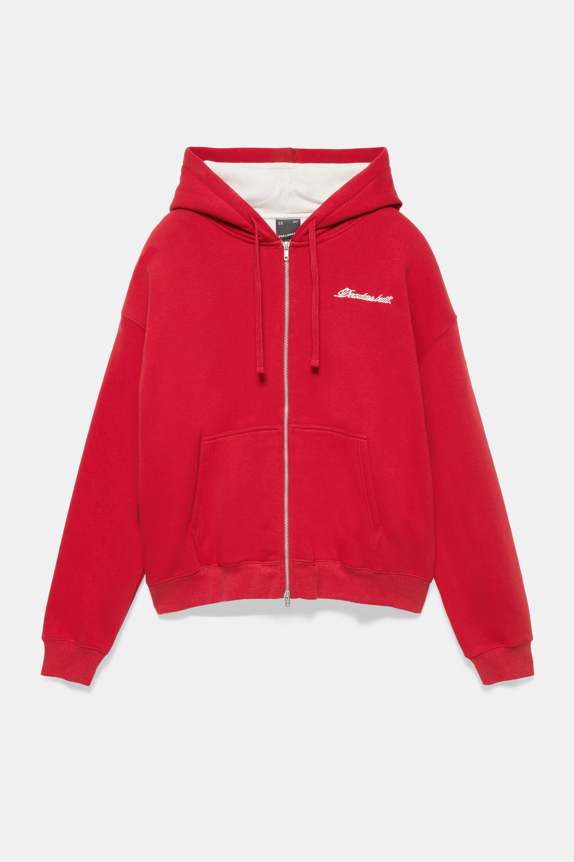 Graphic zip-up hoodie — Red