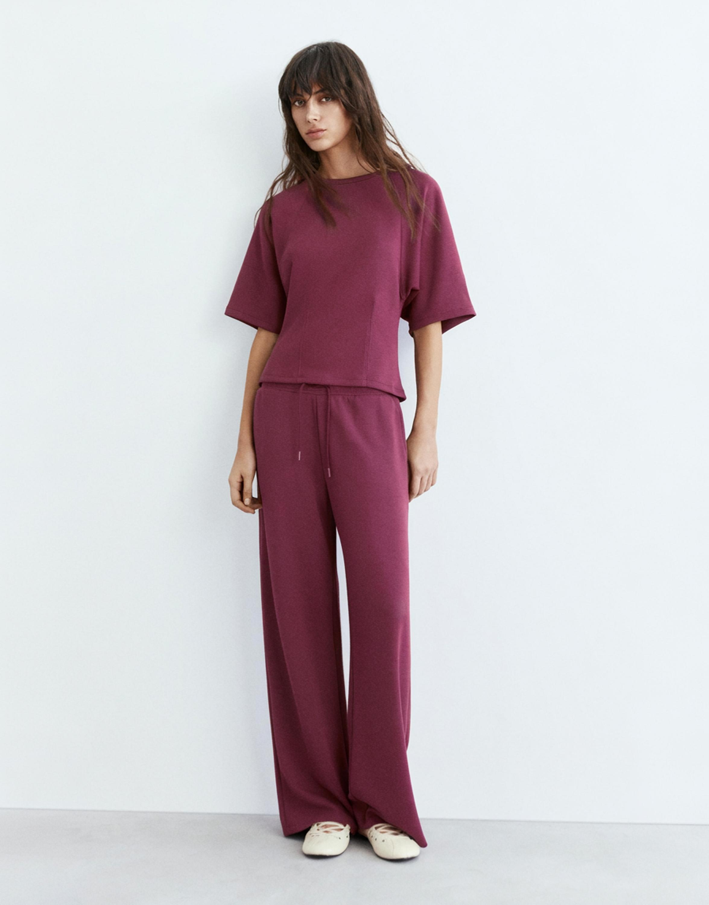 Soft touch short sleeve sweatshirt — Eggplant