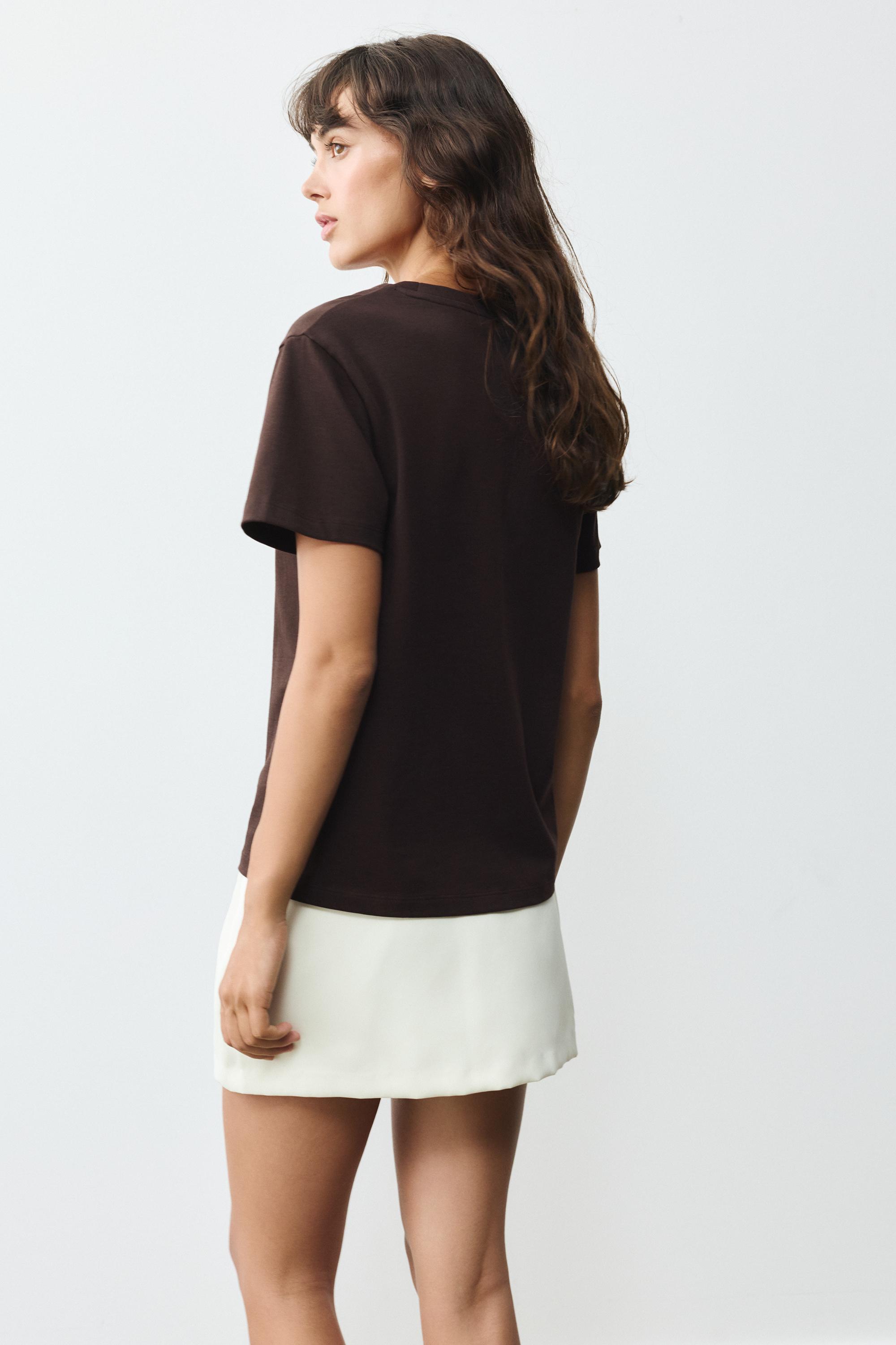 Short sleeve T-shirt 100% cotton — Brown