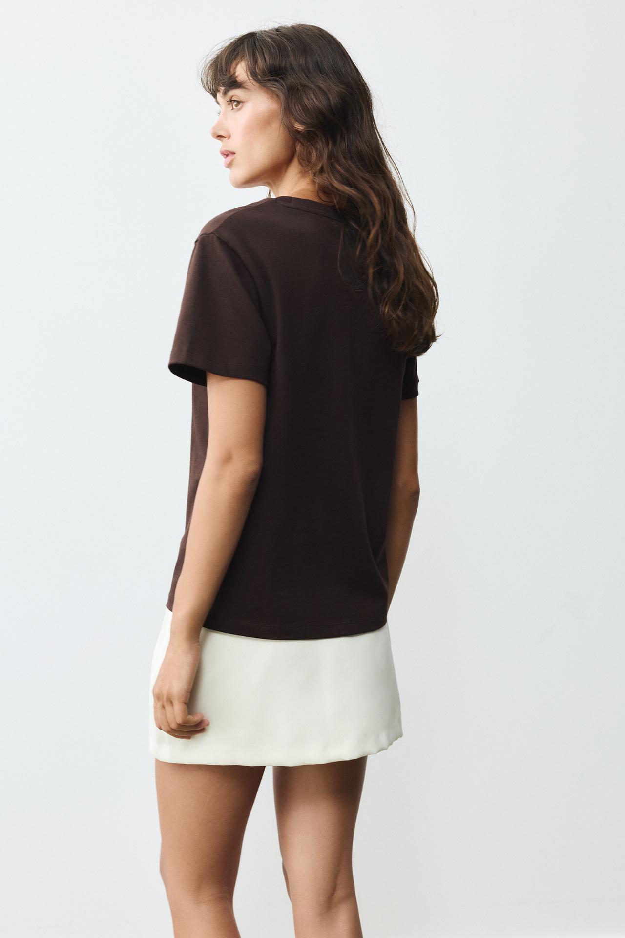 Short sleeve T-shirt 100% cotton — Brown