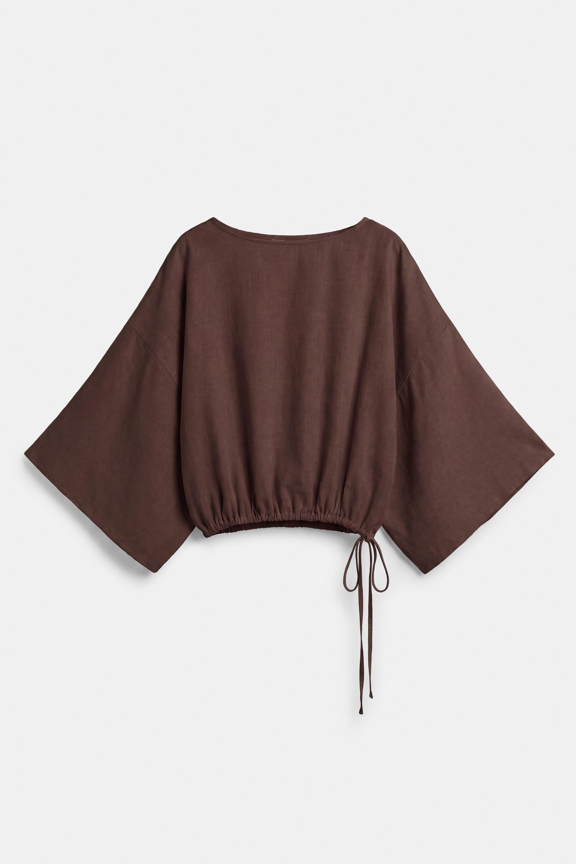 Cape blouse — Brown