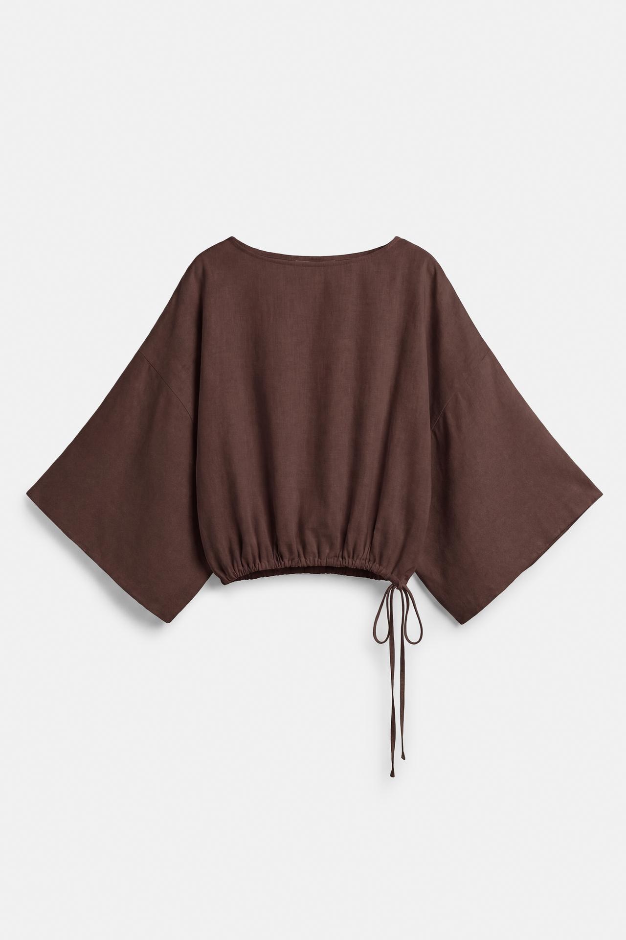Cape blouse — Brown