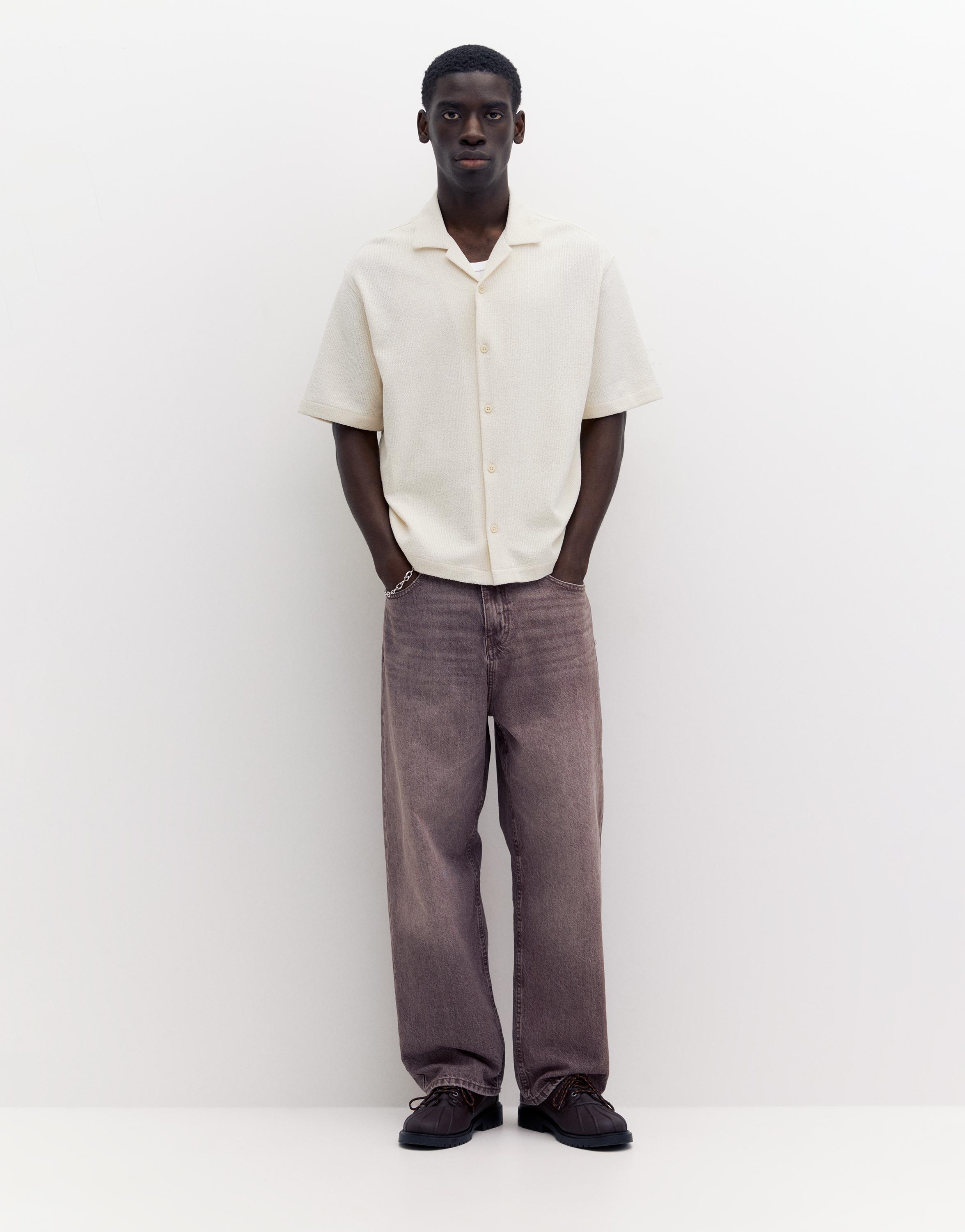 Terrycloth short sleeve shirt — Off white