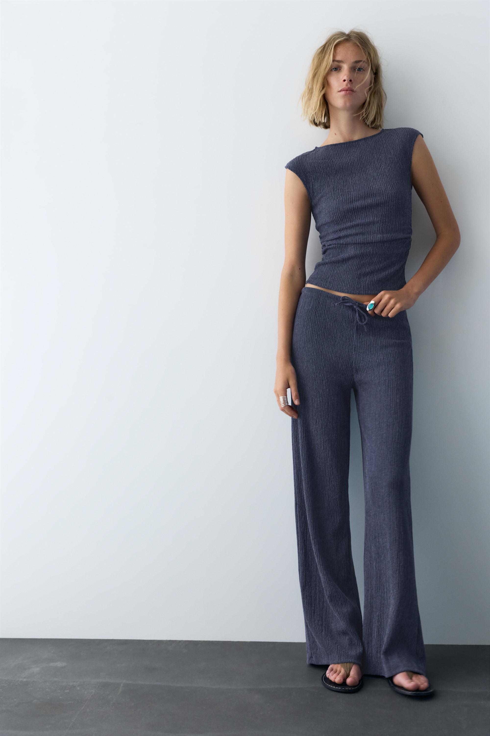 Crepe top — Navy