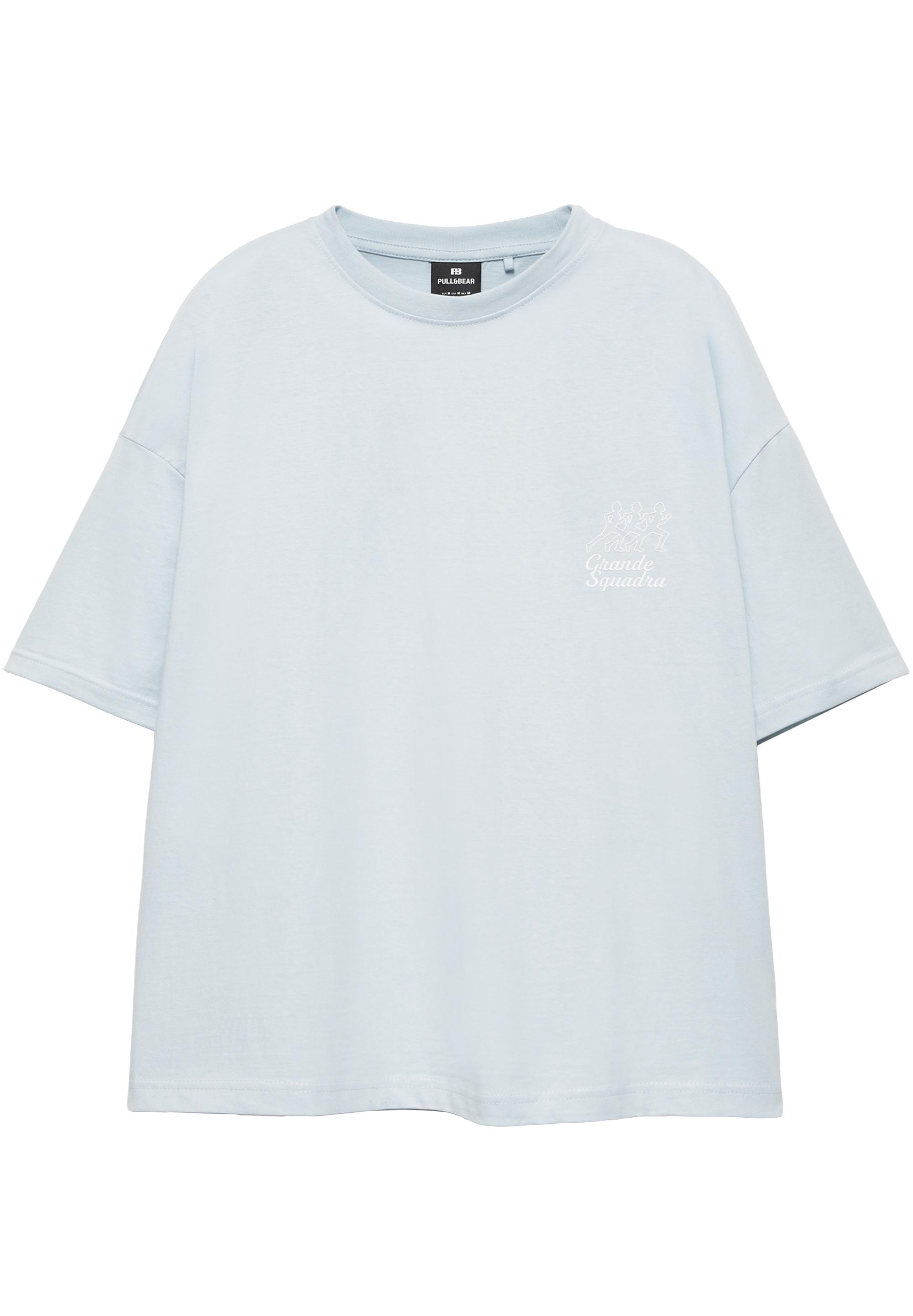 Boxy-fit T-shirt with graphic — Pale blue