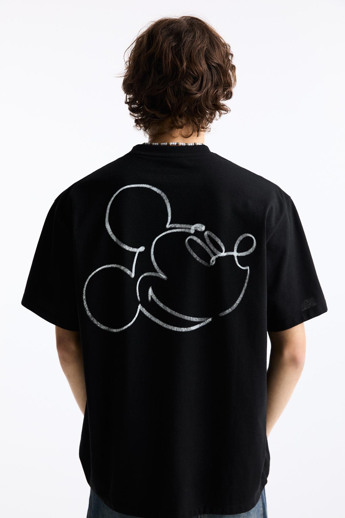 Schwarzes Shirt Mickey Mouse - PULL&BEAR