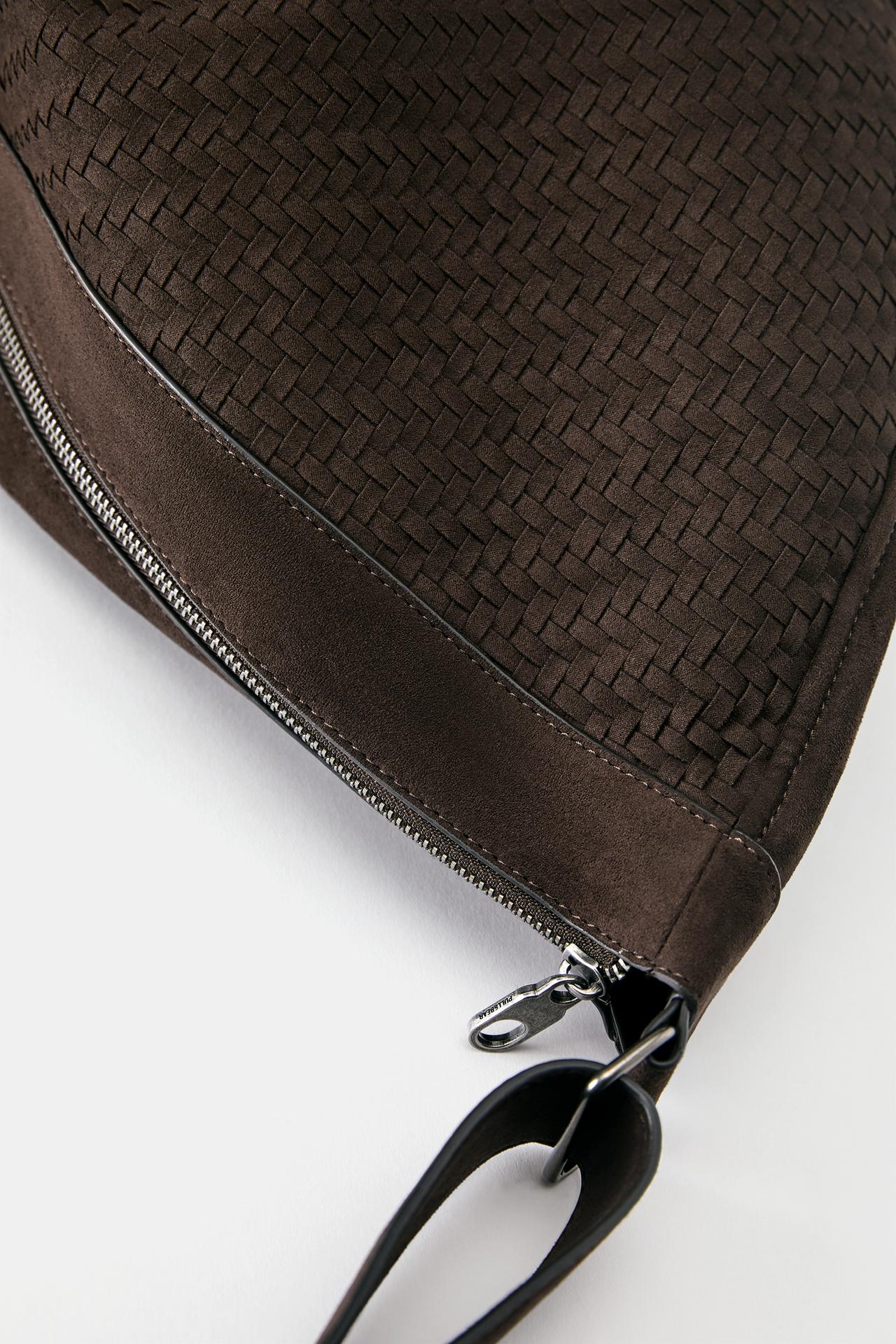 Woven tote bag — Brown
