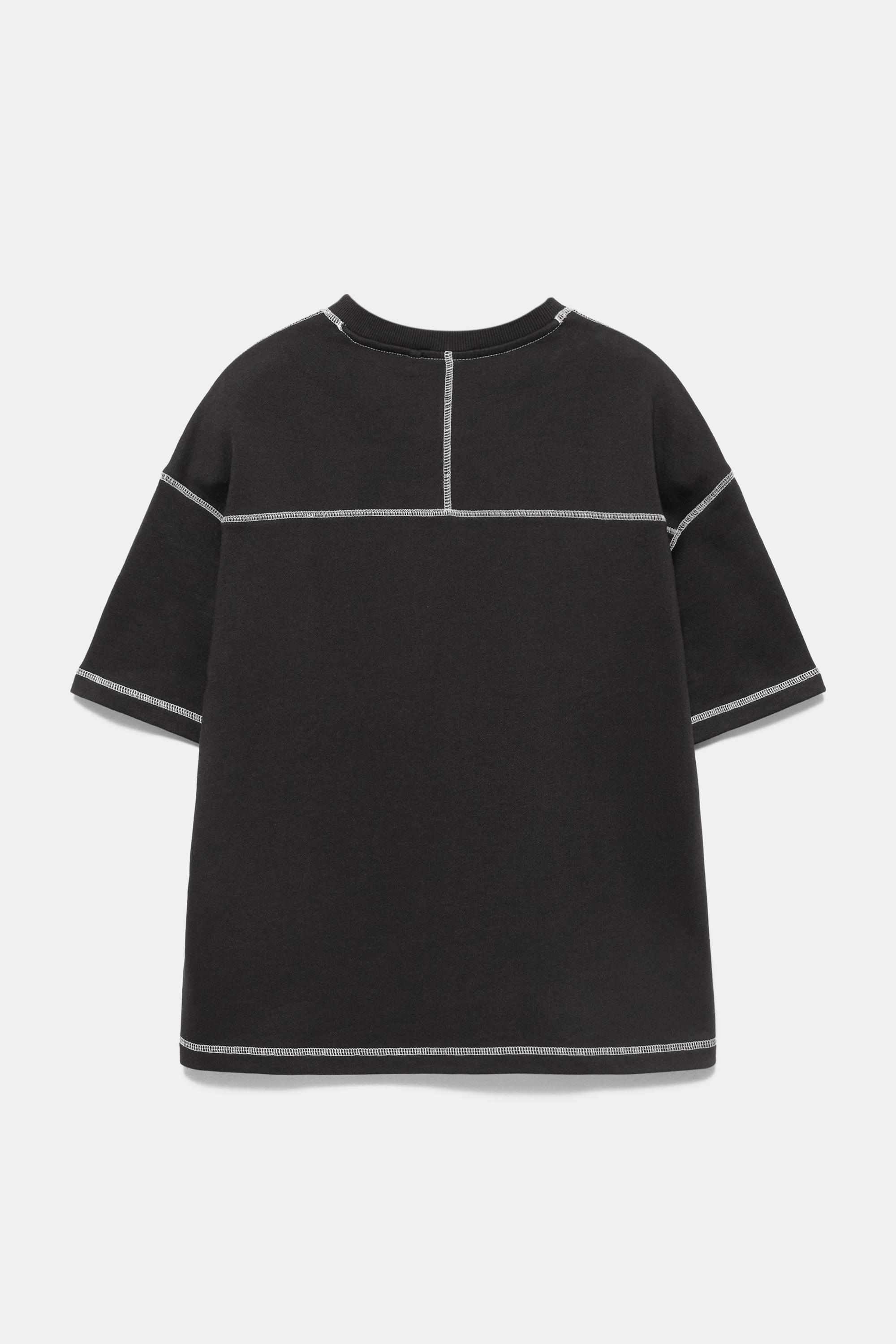 Short sleeve STWD seam sweatshirt — Black