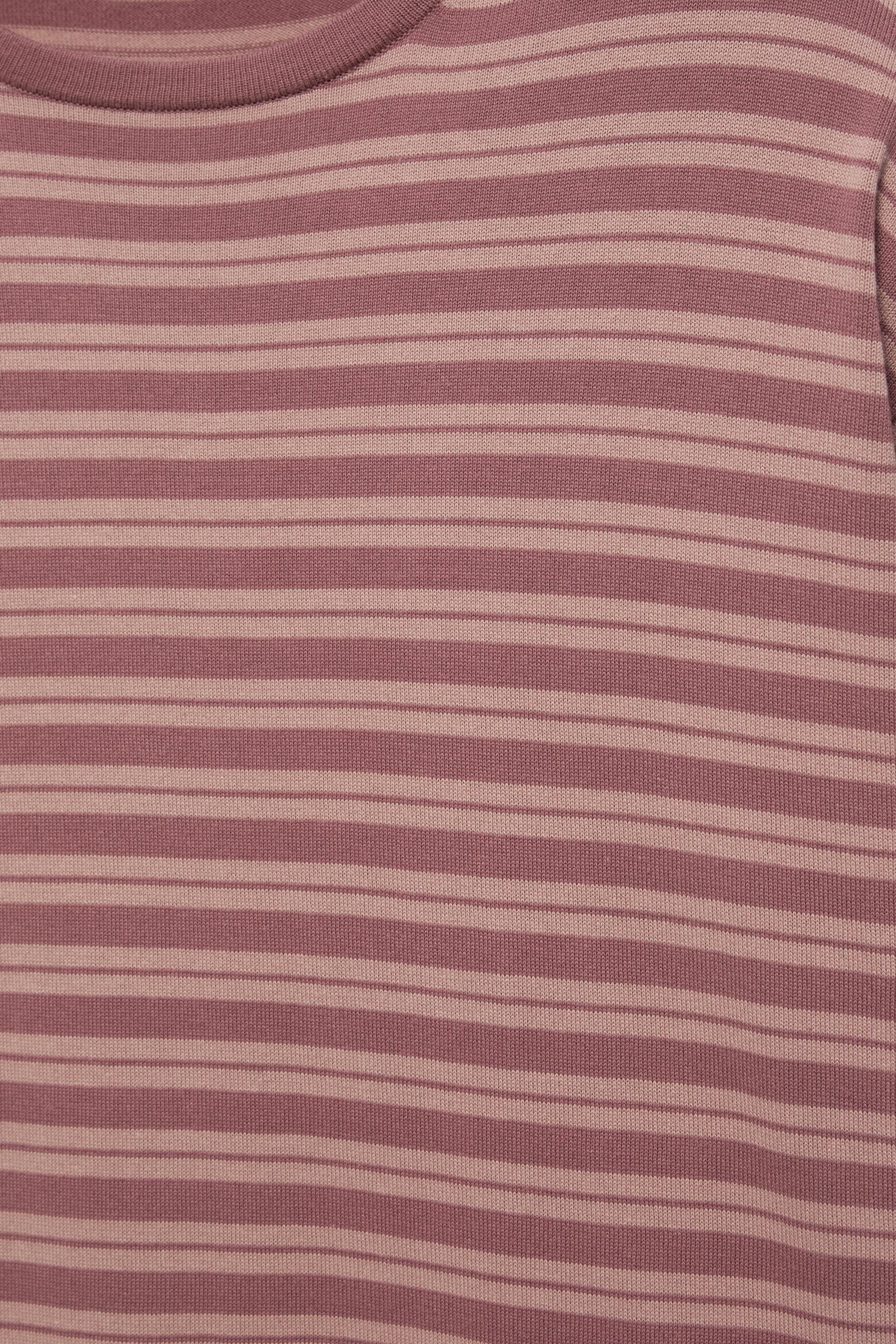 Striped knit T-shirt — Purple