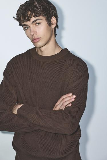 Basic knit jumper — Brown 3