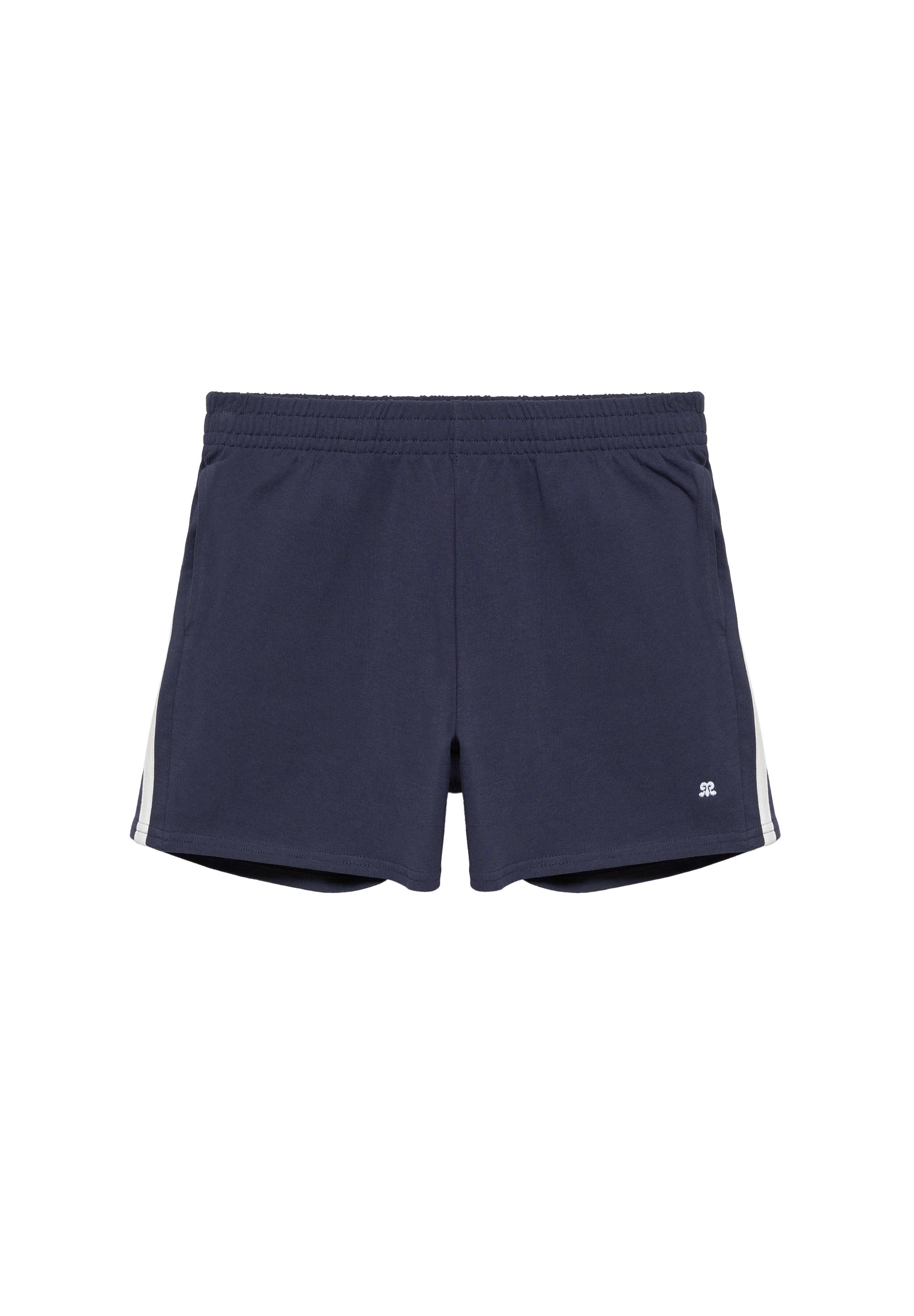 Sports shorts with side stripes — Dark navy