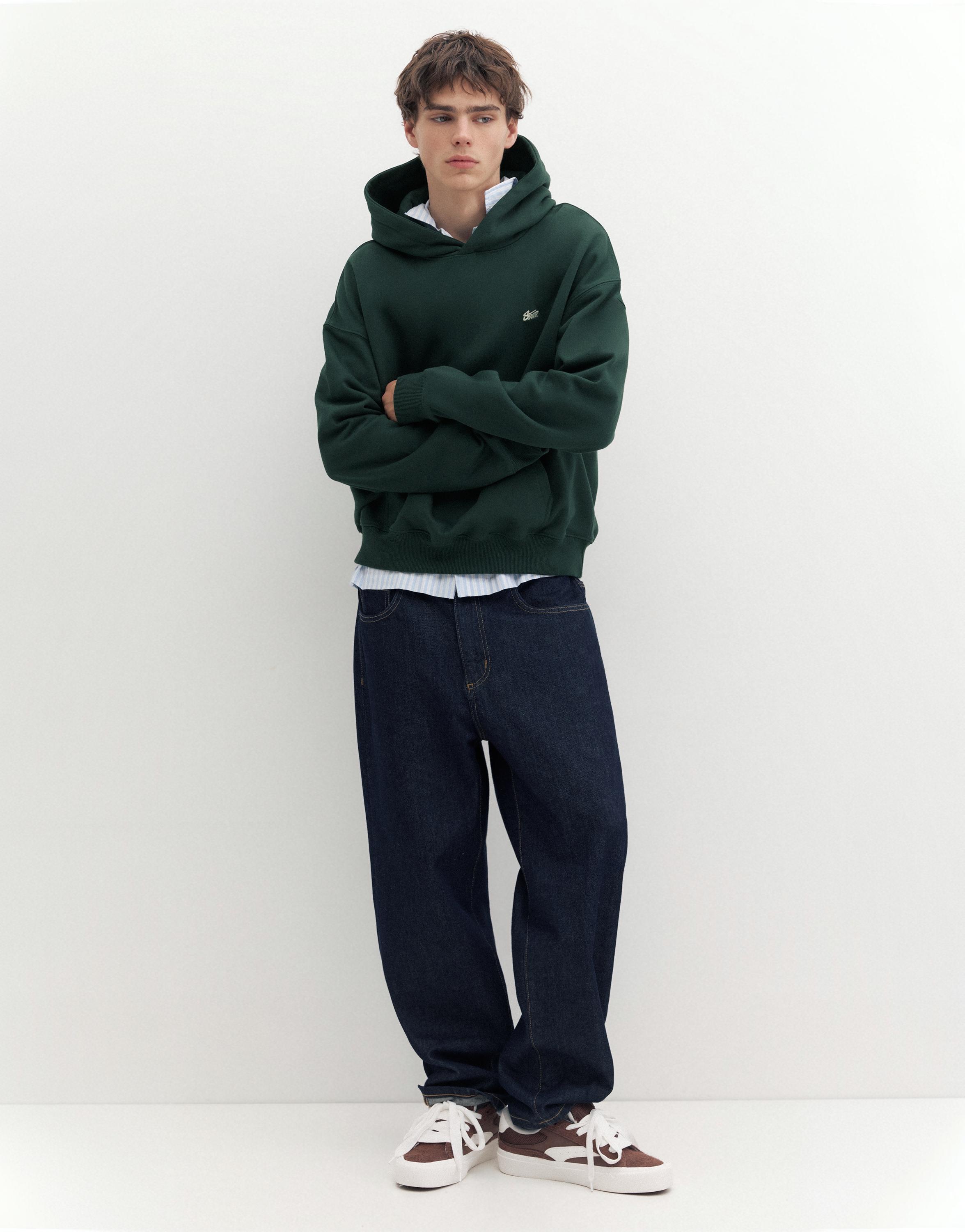 STWD logo boxy hoodie — Green