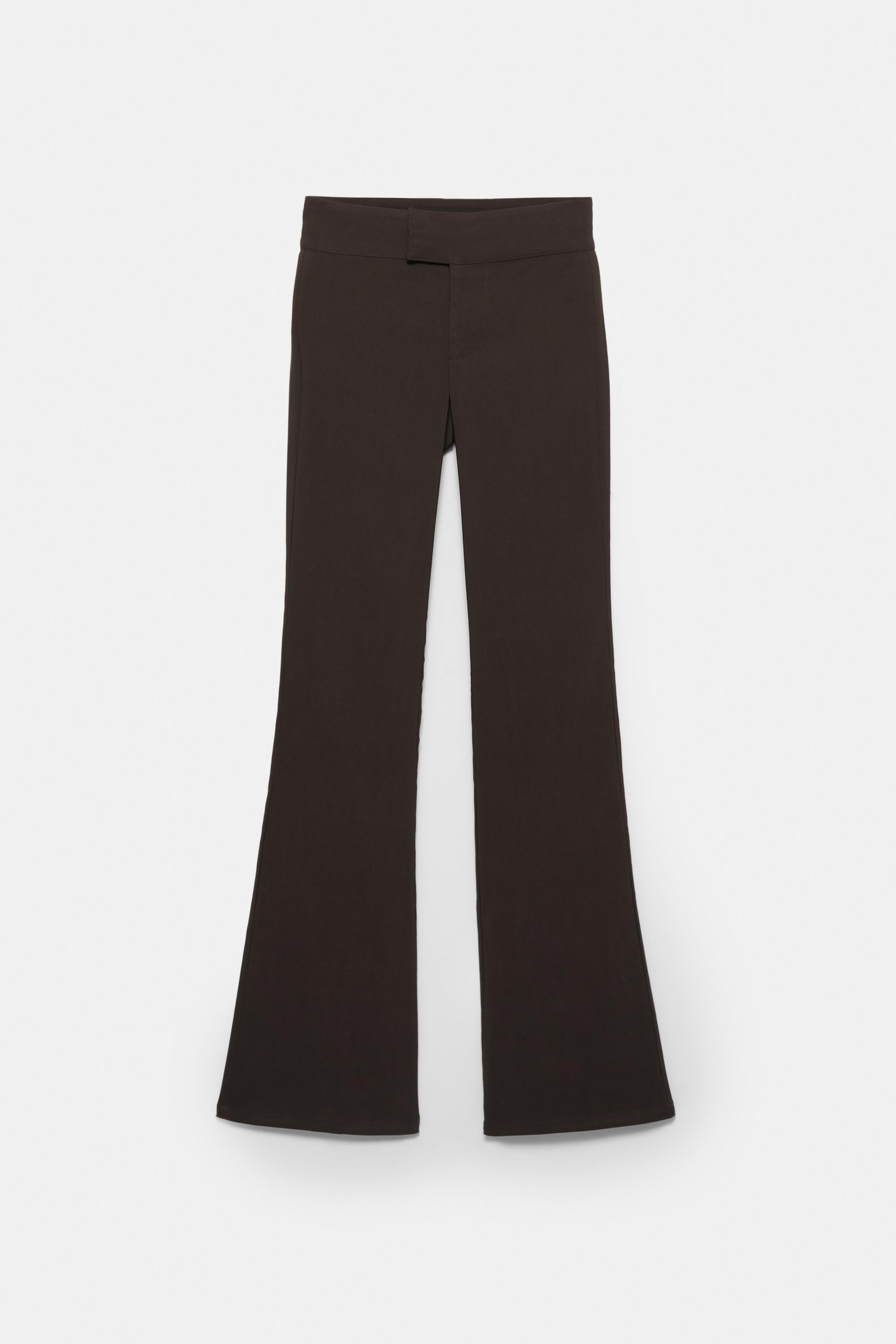 Mid-waist bootcut trousers — Brown