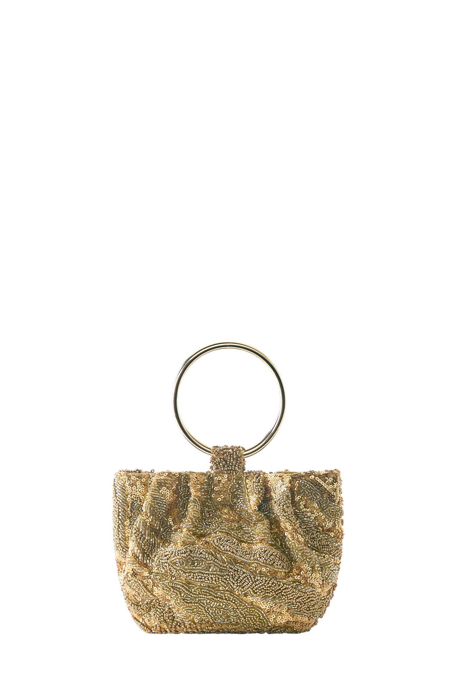Beaded handbag — Gold