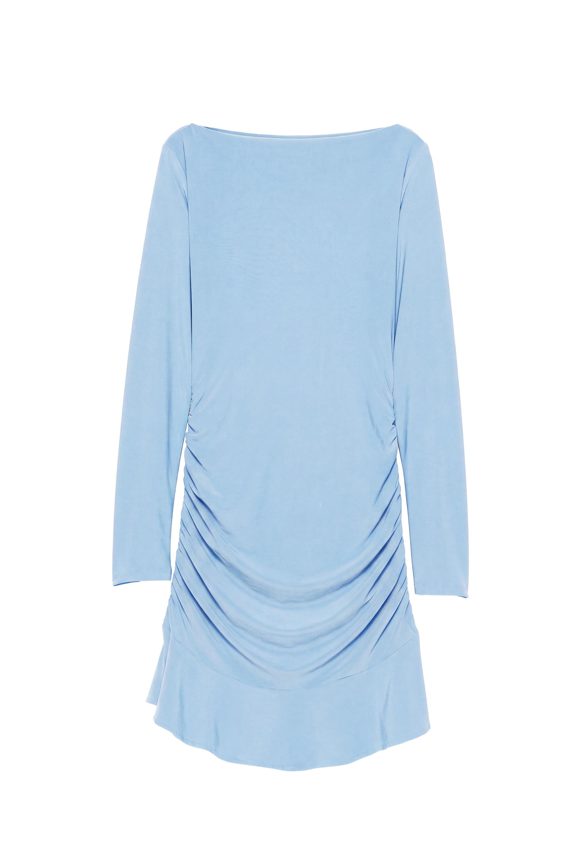 Gathered short dress — Pale blue