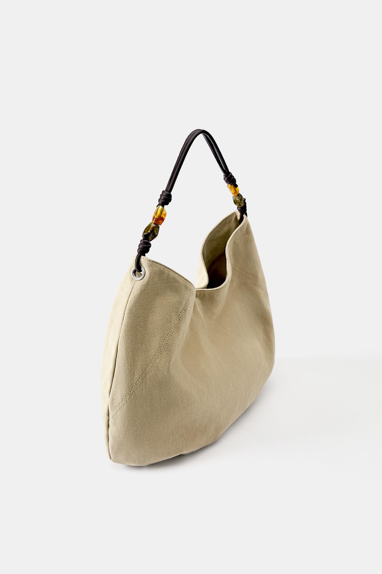 Beaded tote bag — Leather
