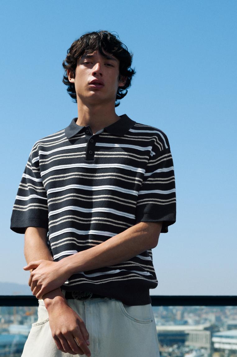 Polo De Malha Às Riscas Stwd
