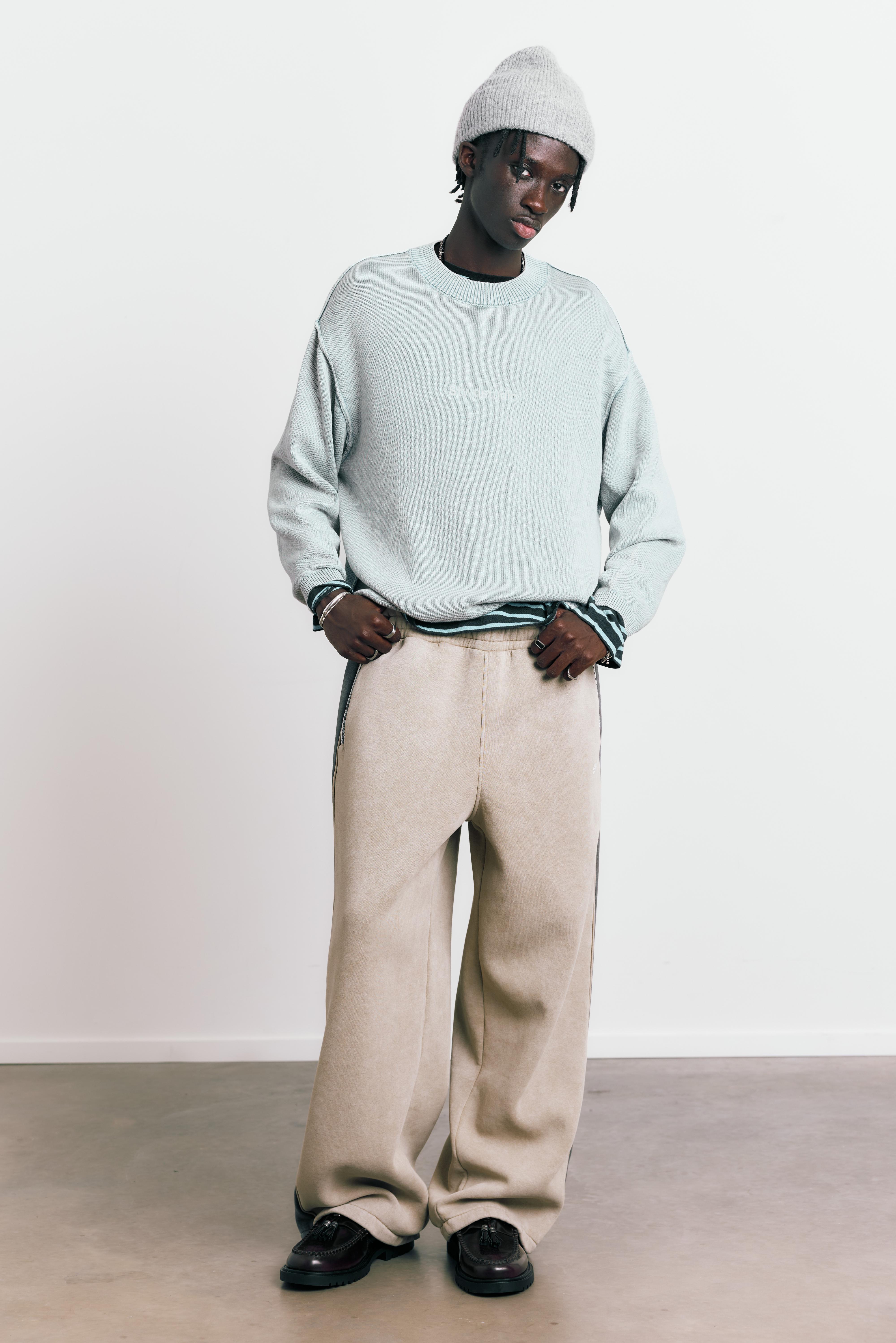 STWD Studio embroidered jumper — Faded blue