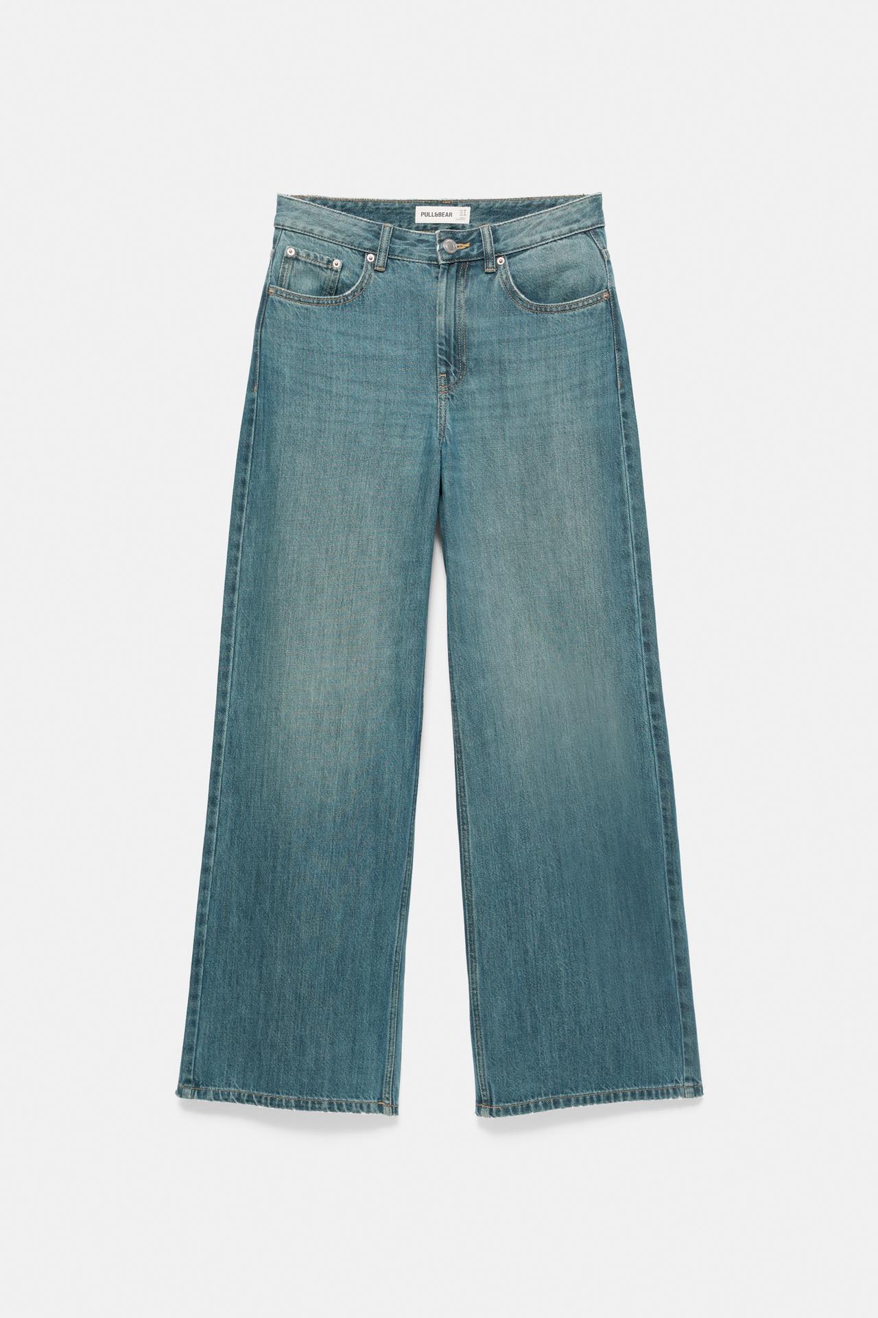 Low-rise baggy jeans — Green blue
