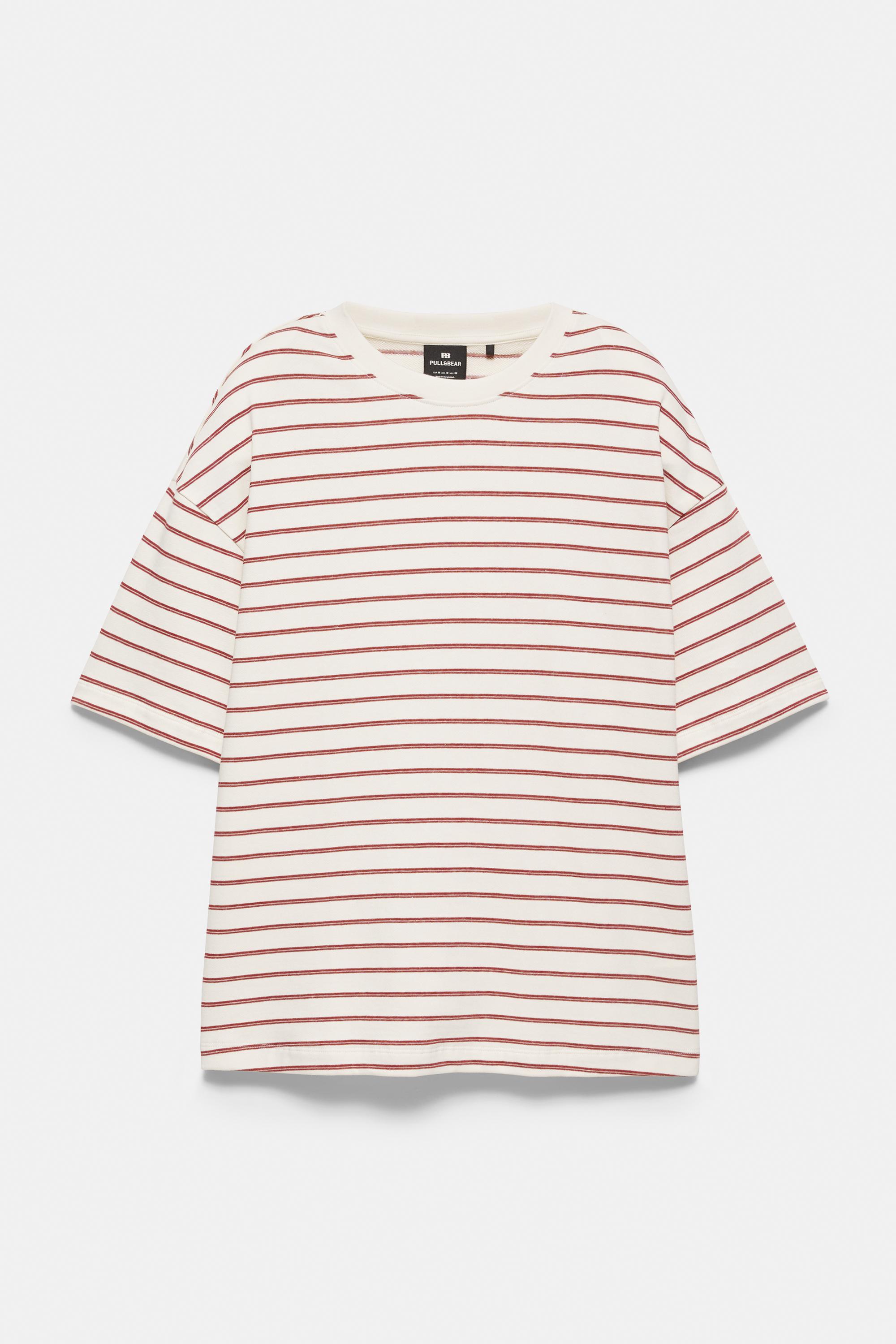 Striped boxy-fit T-shirt — Off white
