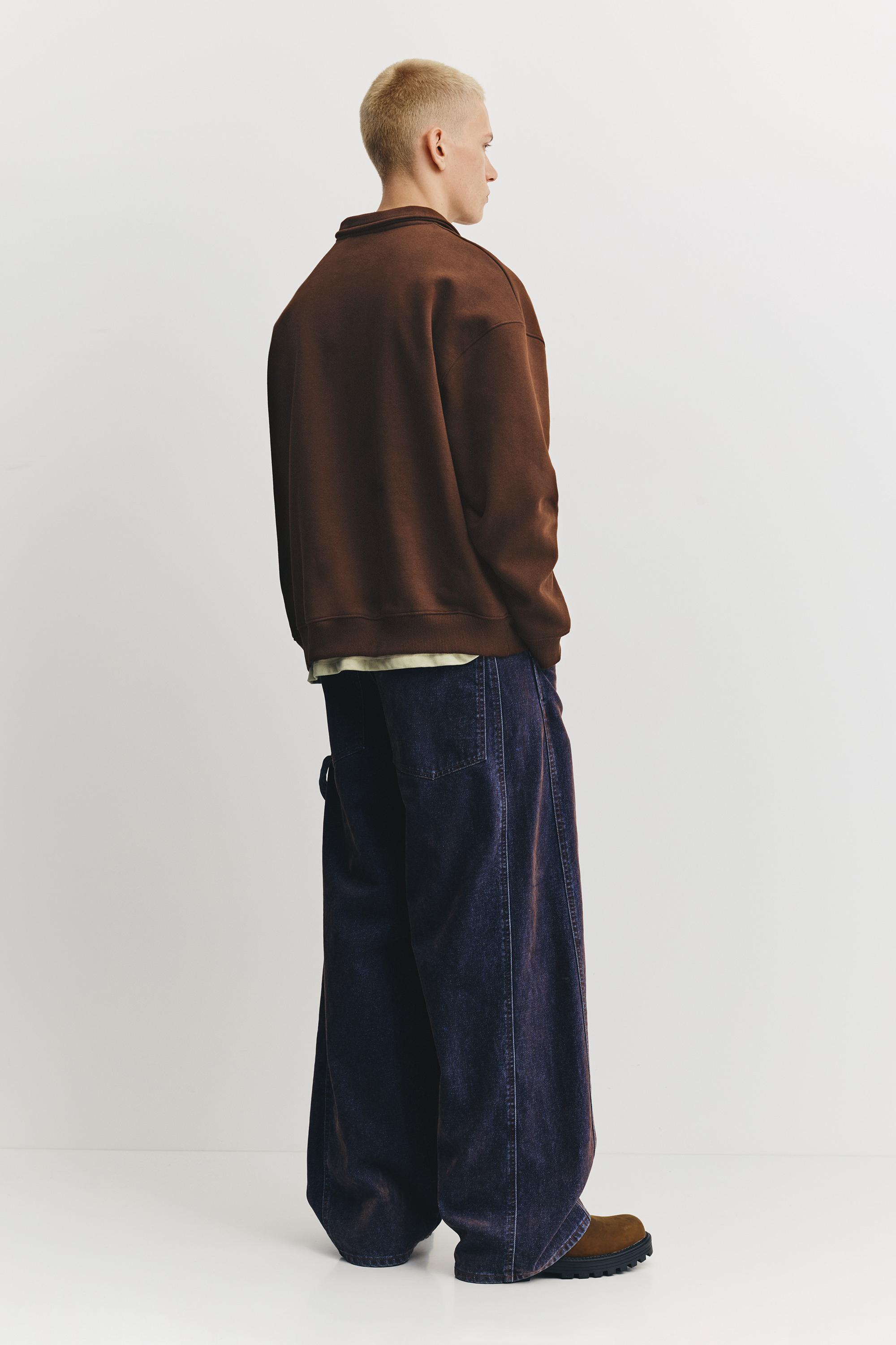 Grafik baskılı polo yaka sweatshirt - Görsel 10