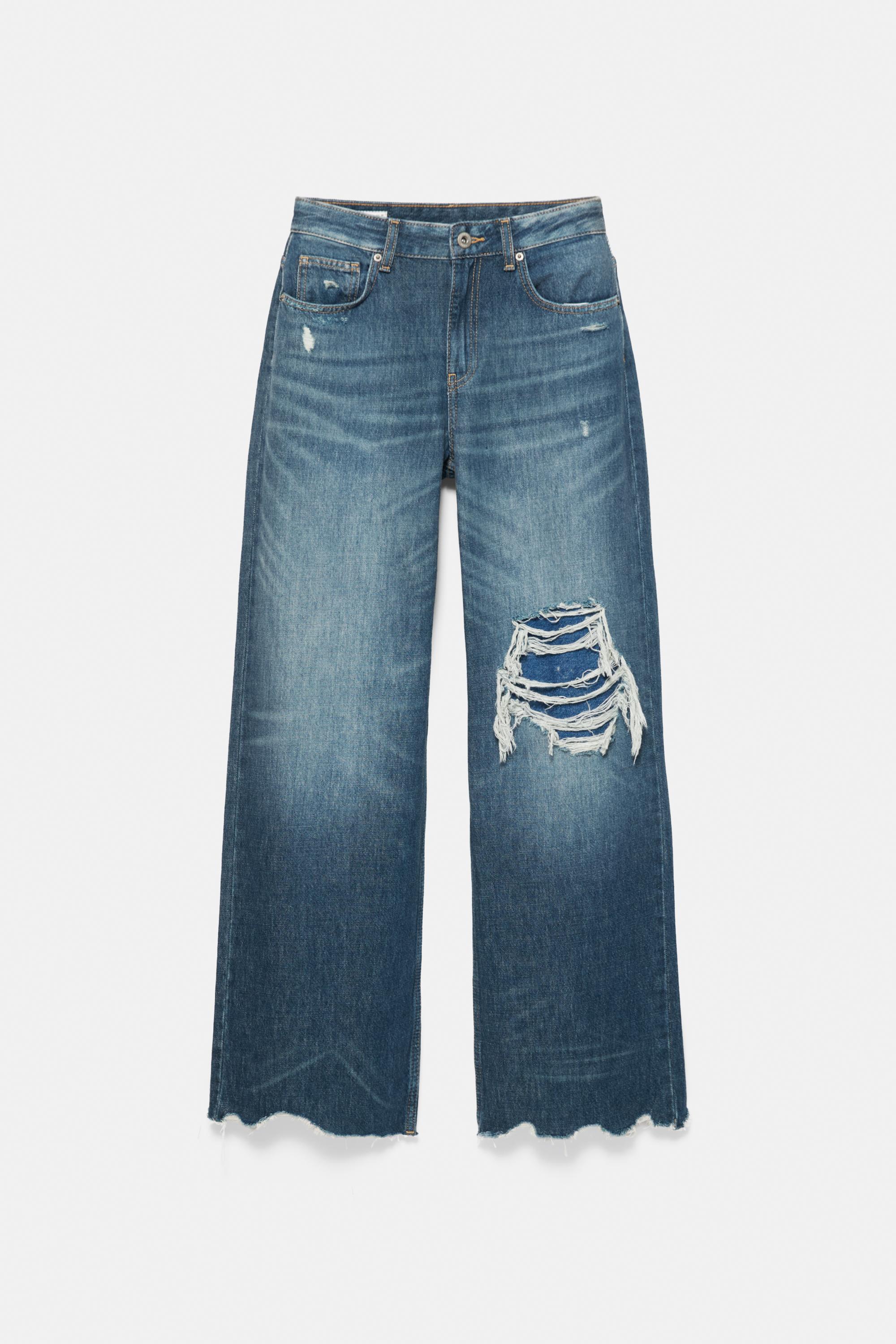 Pull&Bear Yırtık detaylı baggy jean görsel 4