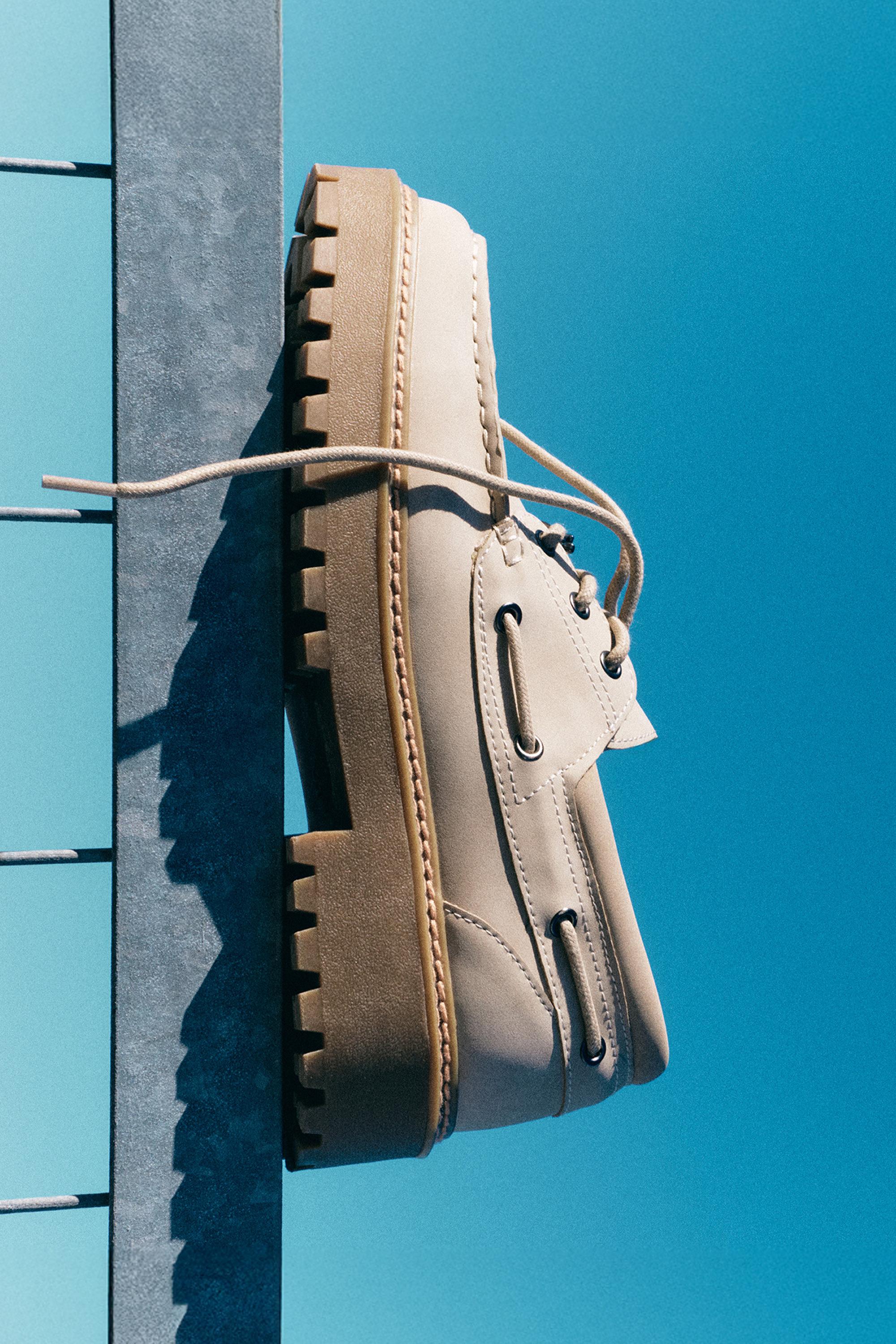 STWD boat shoes — Ecru