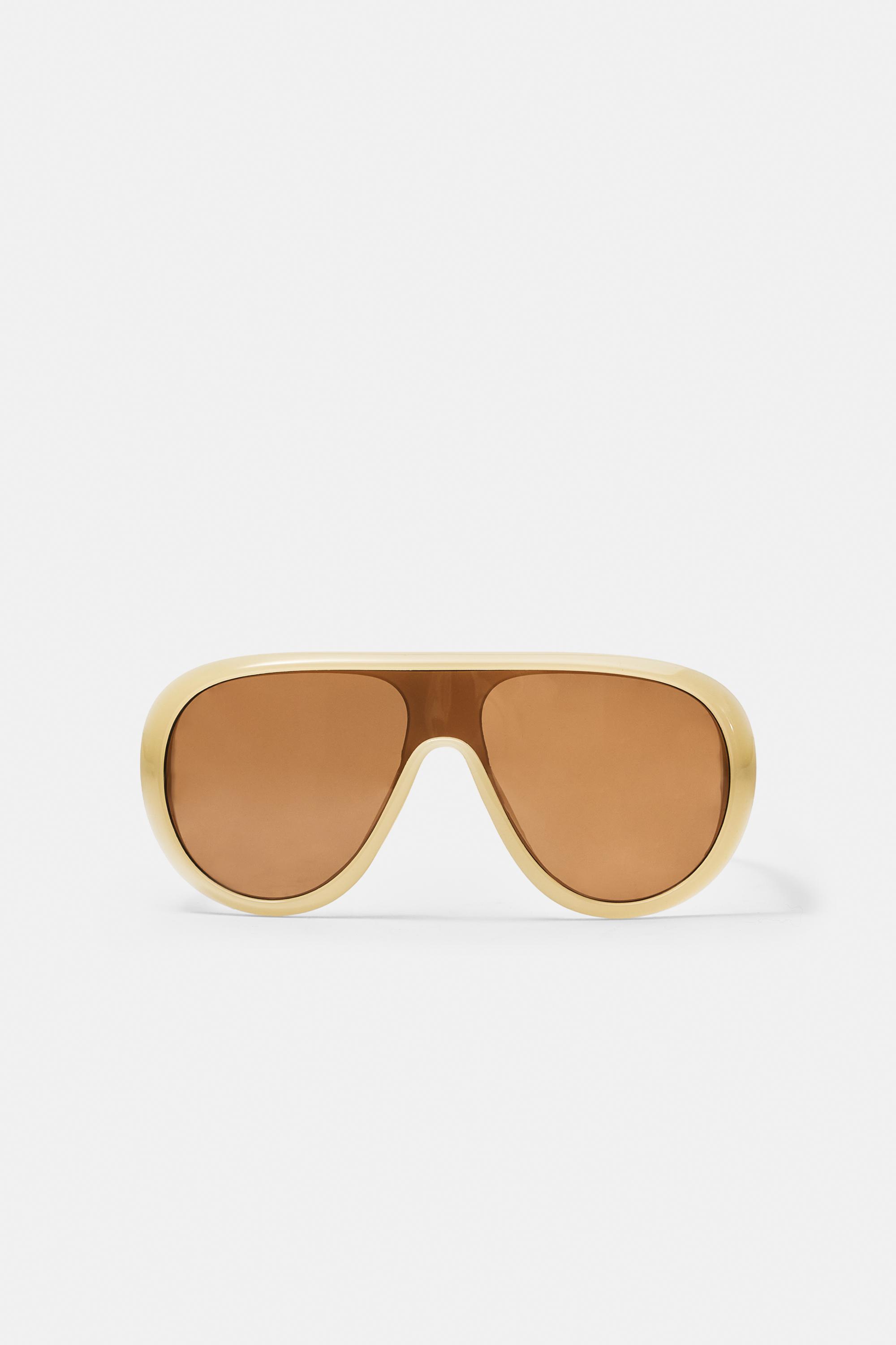 Resin aviator sunglasses — Yellow