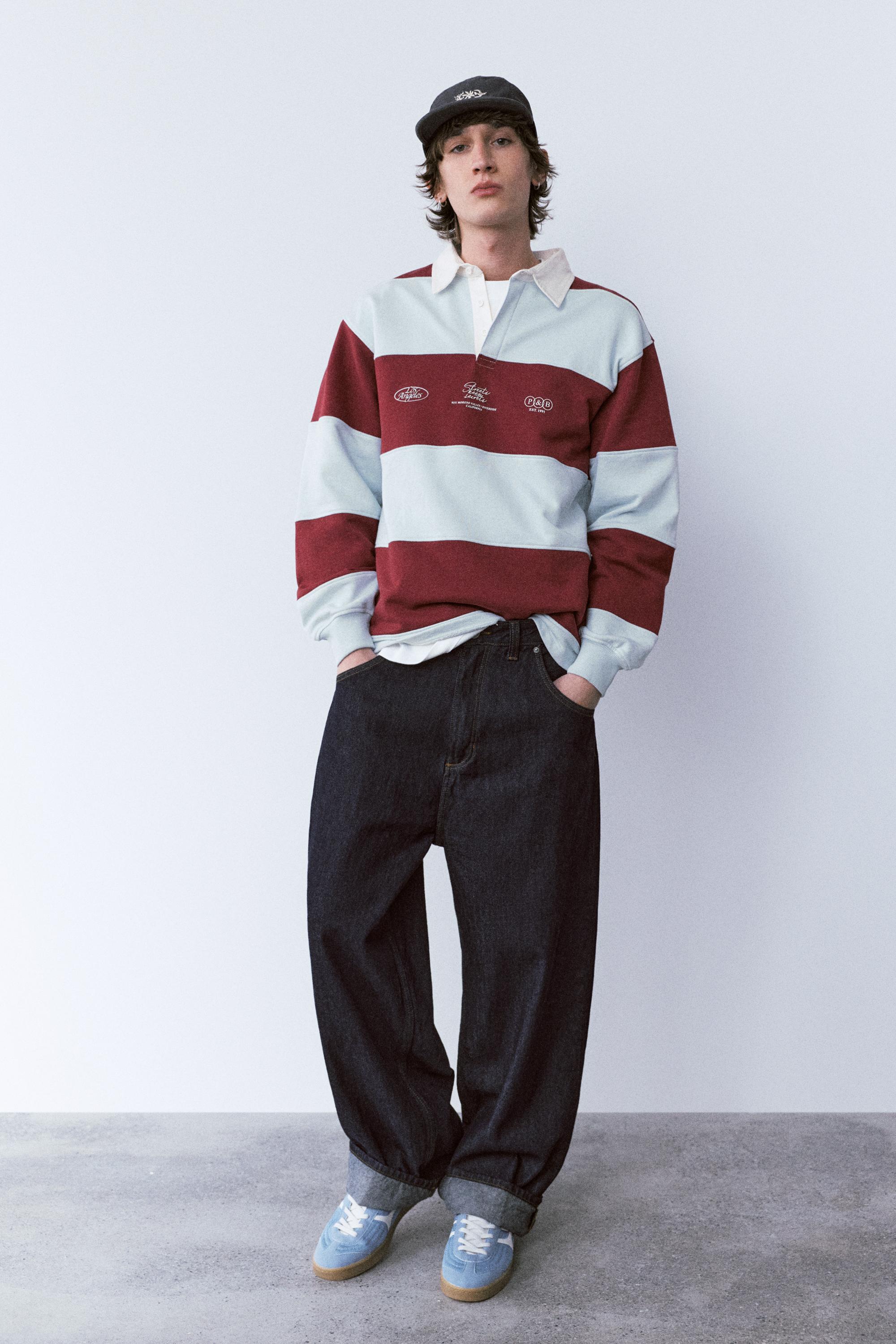 Çizgili uzun kollu polo - Görsel 11