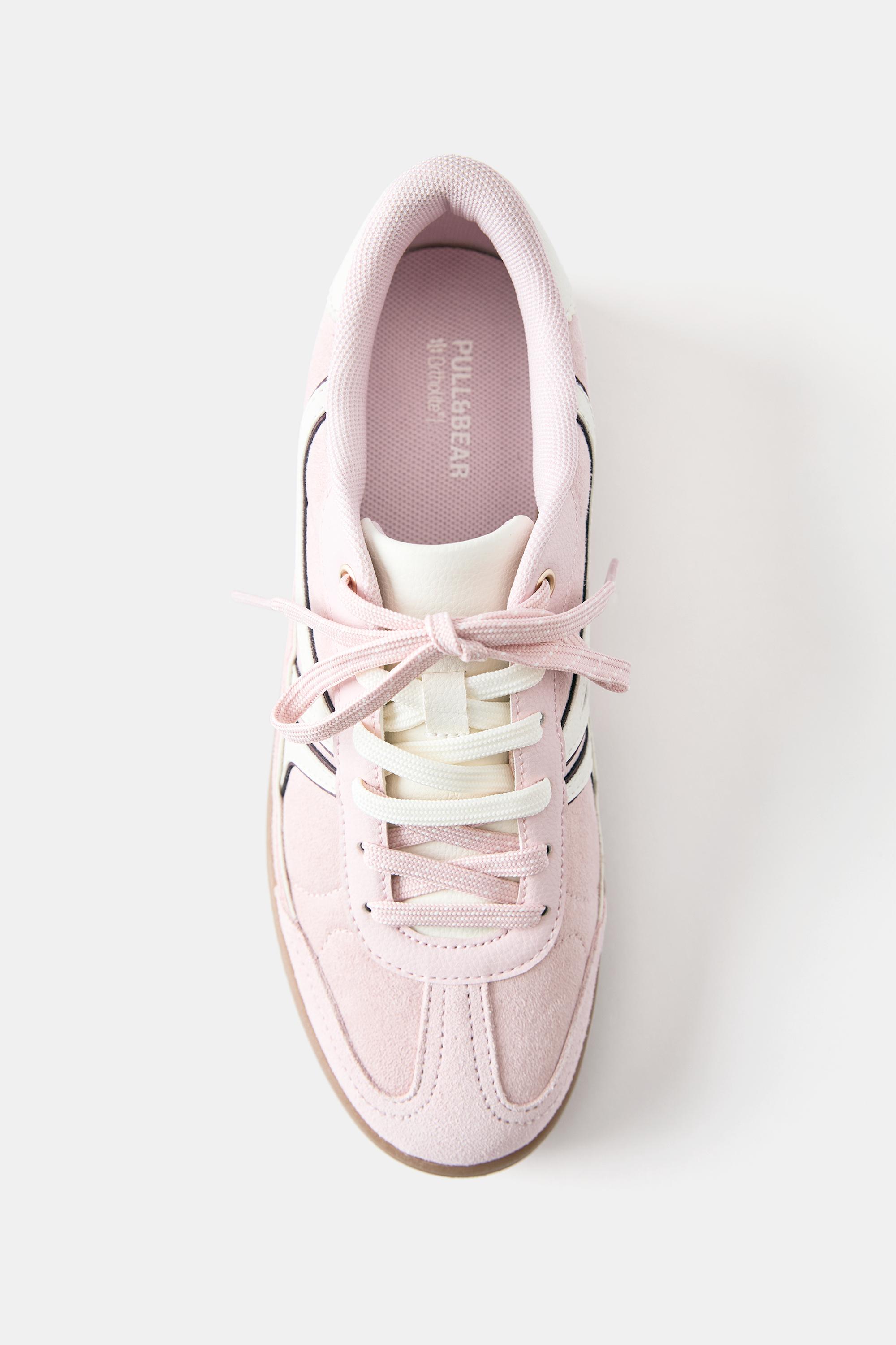Lace-up retro trainers — Pink