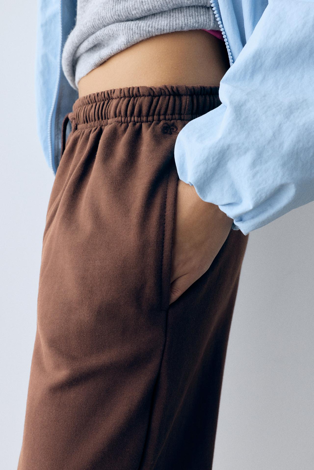 Wide-leg jogger trousers — Brown