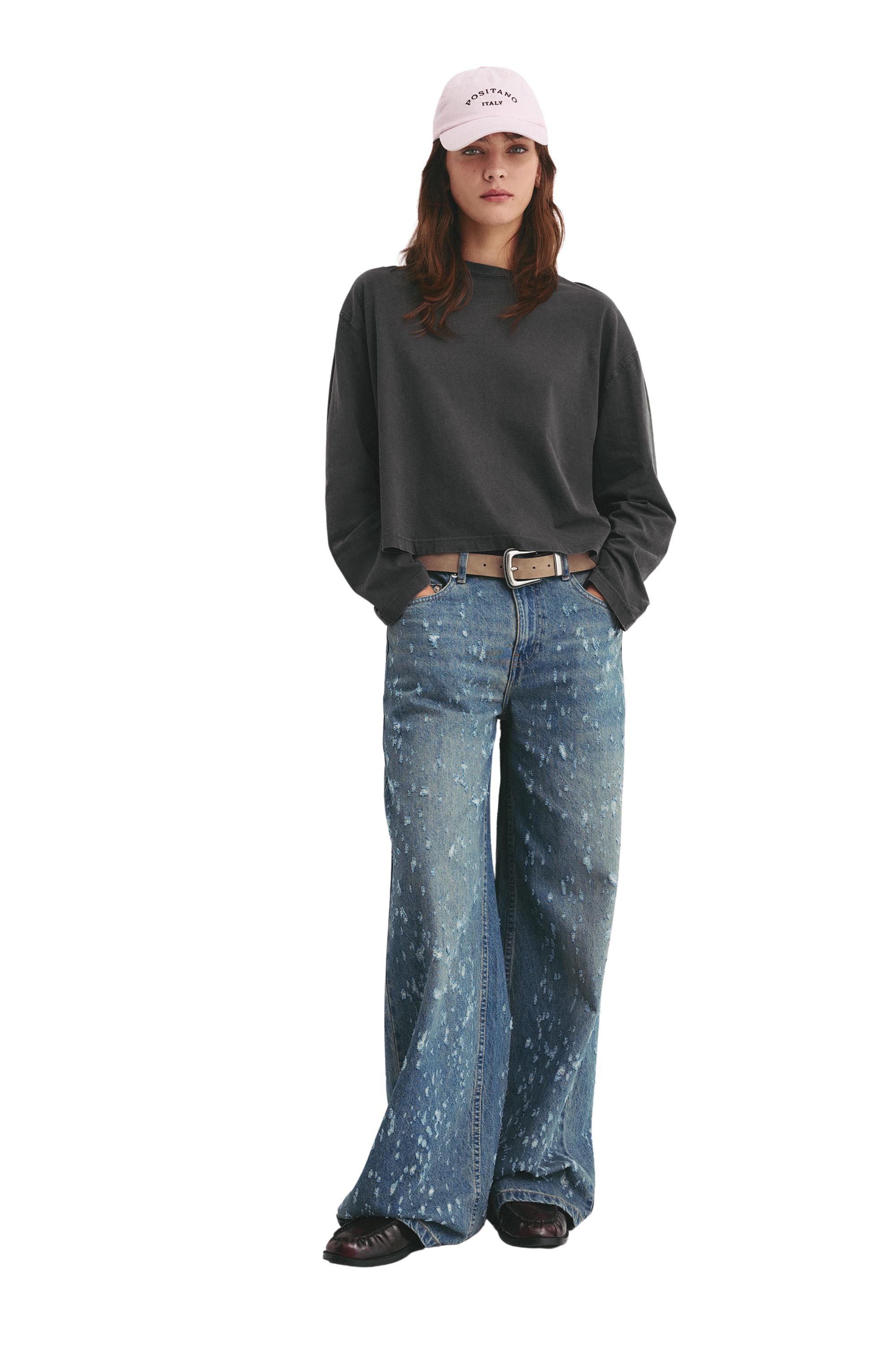 Uzun kollu boxy t-shirt - Görsel 9